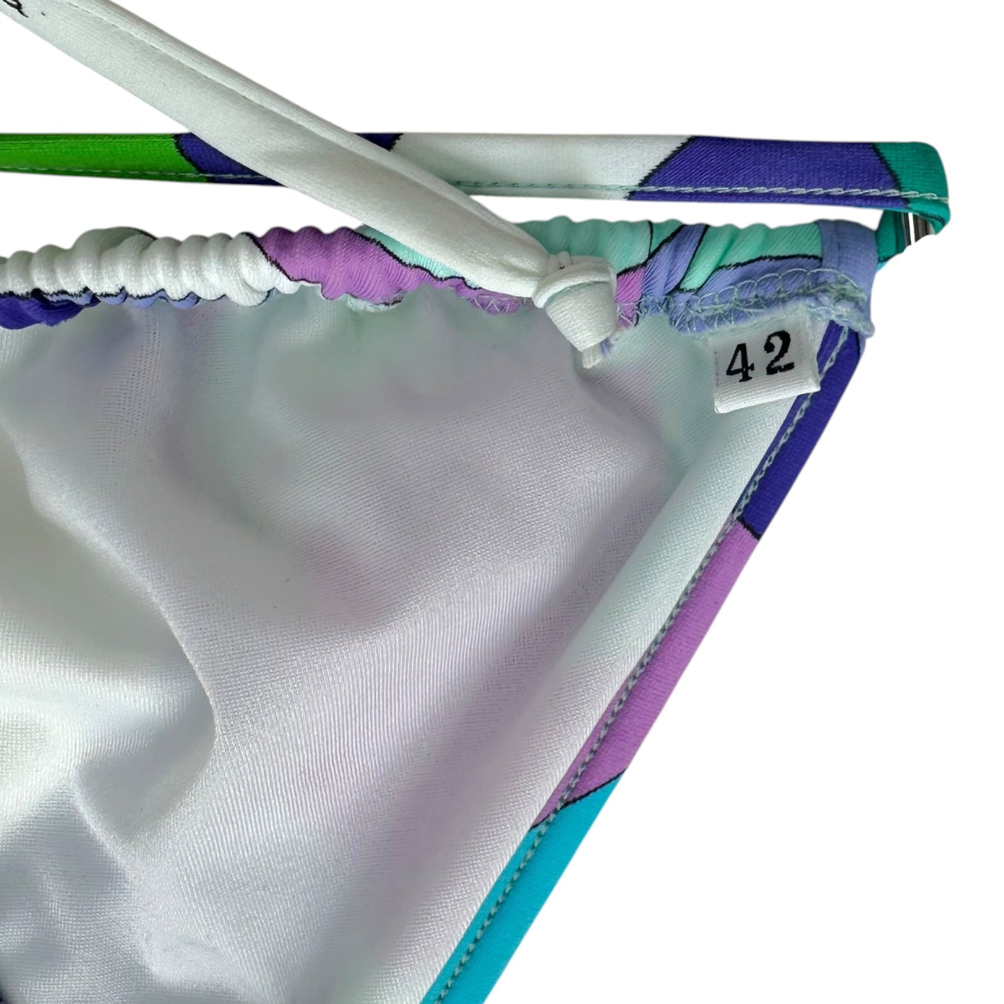 Emilio Pucci Printed Bikini Set Turquoise Purple Vintage