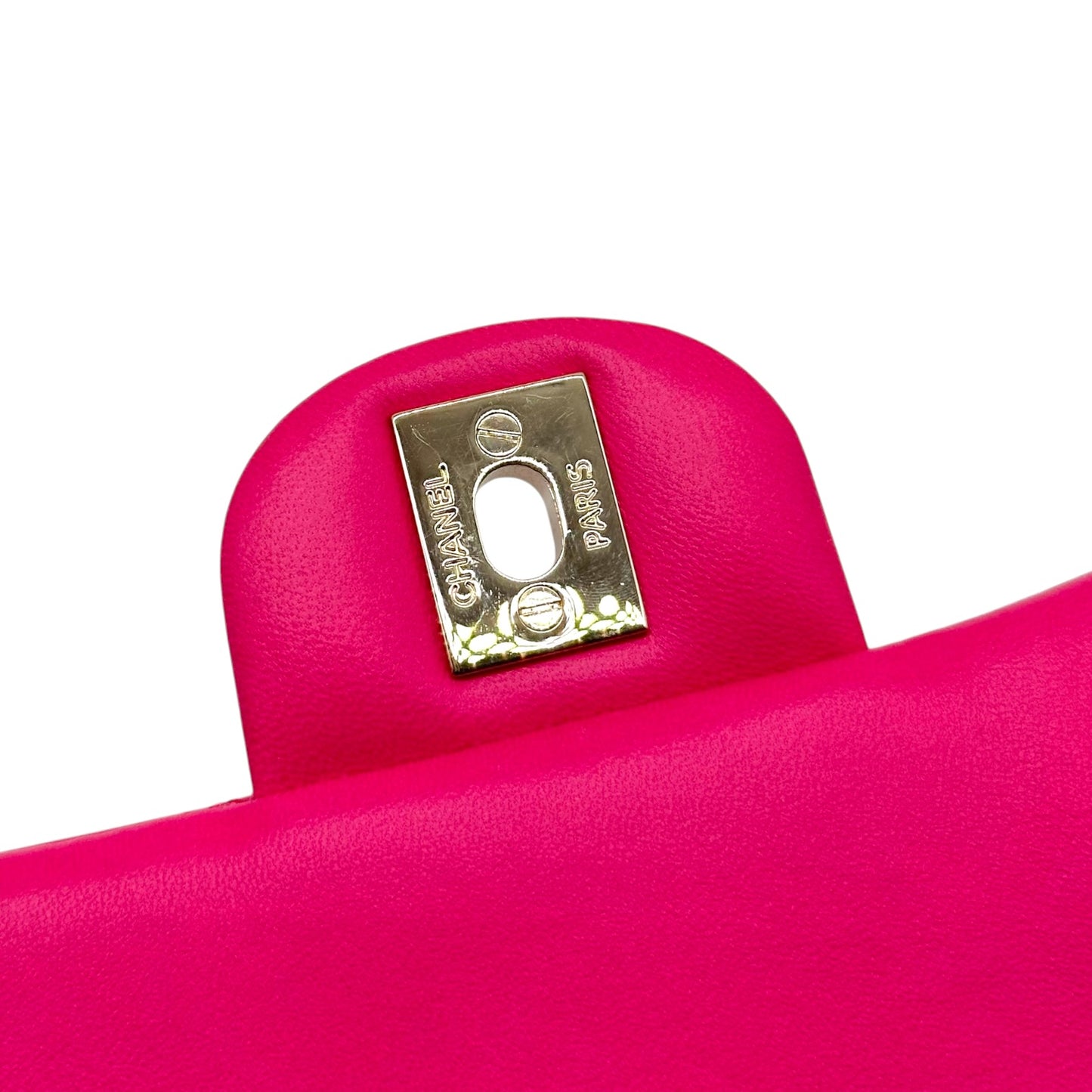 Chanel Hot Pink Matelasse Small Square Flap Bag