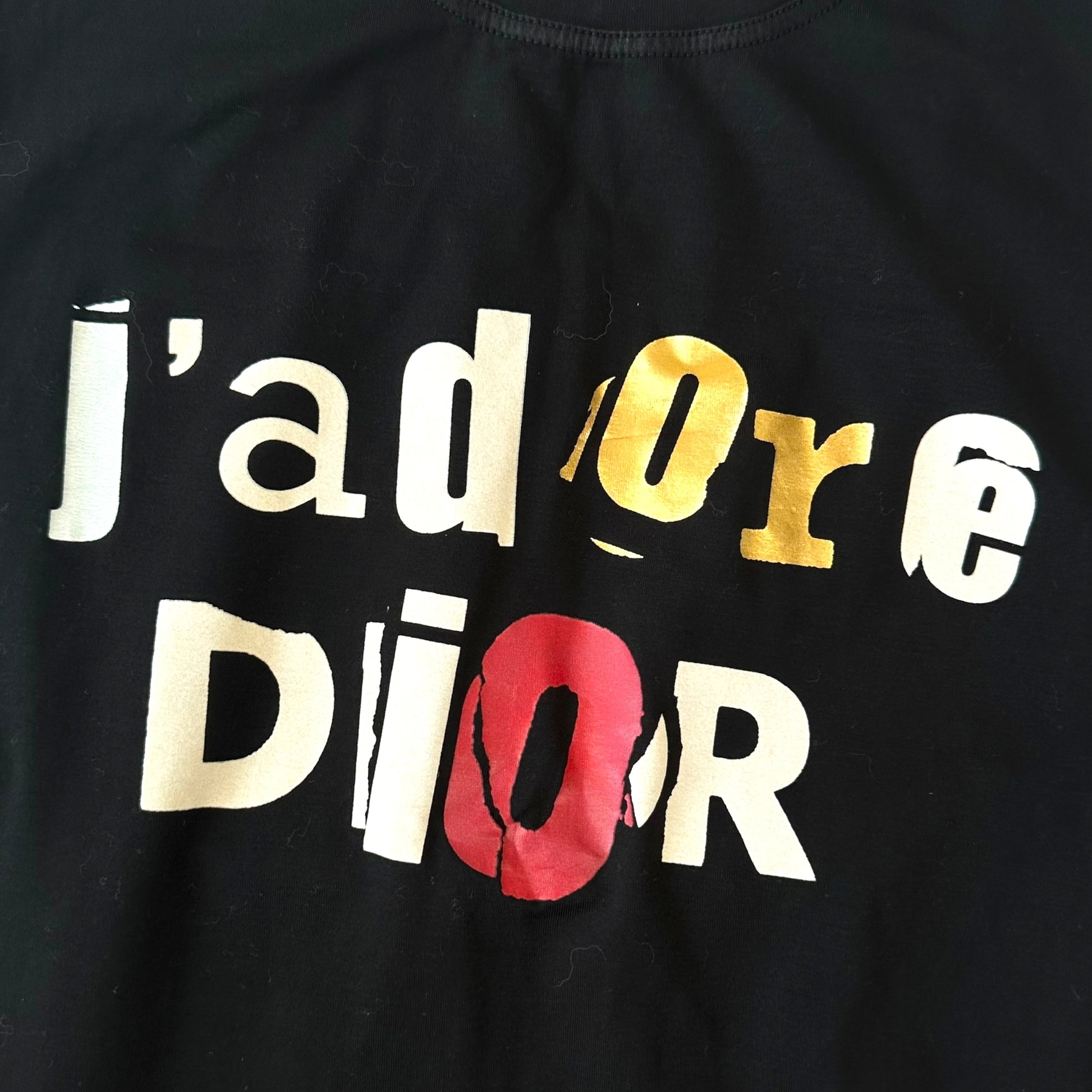 Christian Dior S/S 2003 Black Patchwork Letter J'Adore Dior Tank - Outfit Repeater