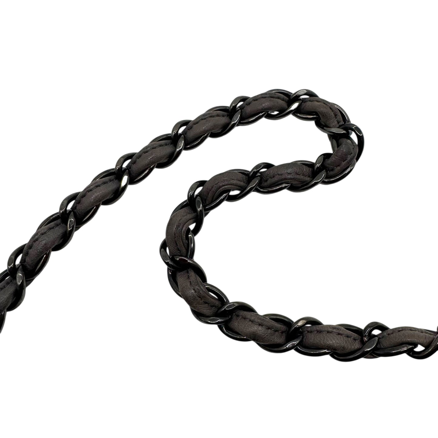 Chanel Gray & Black Studded CC Logo Lambskin Shoulder Bag 2008-09 - Outfit Repeater