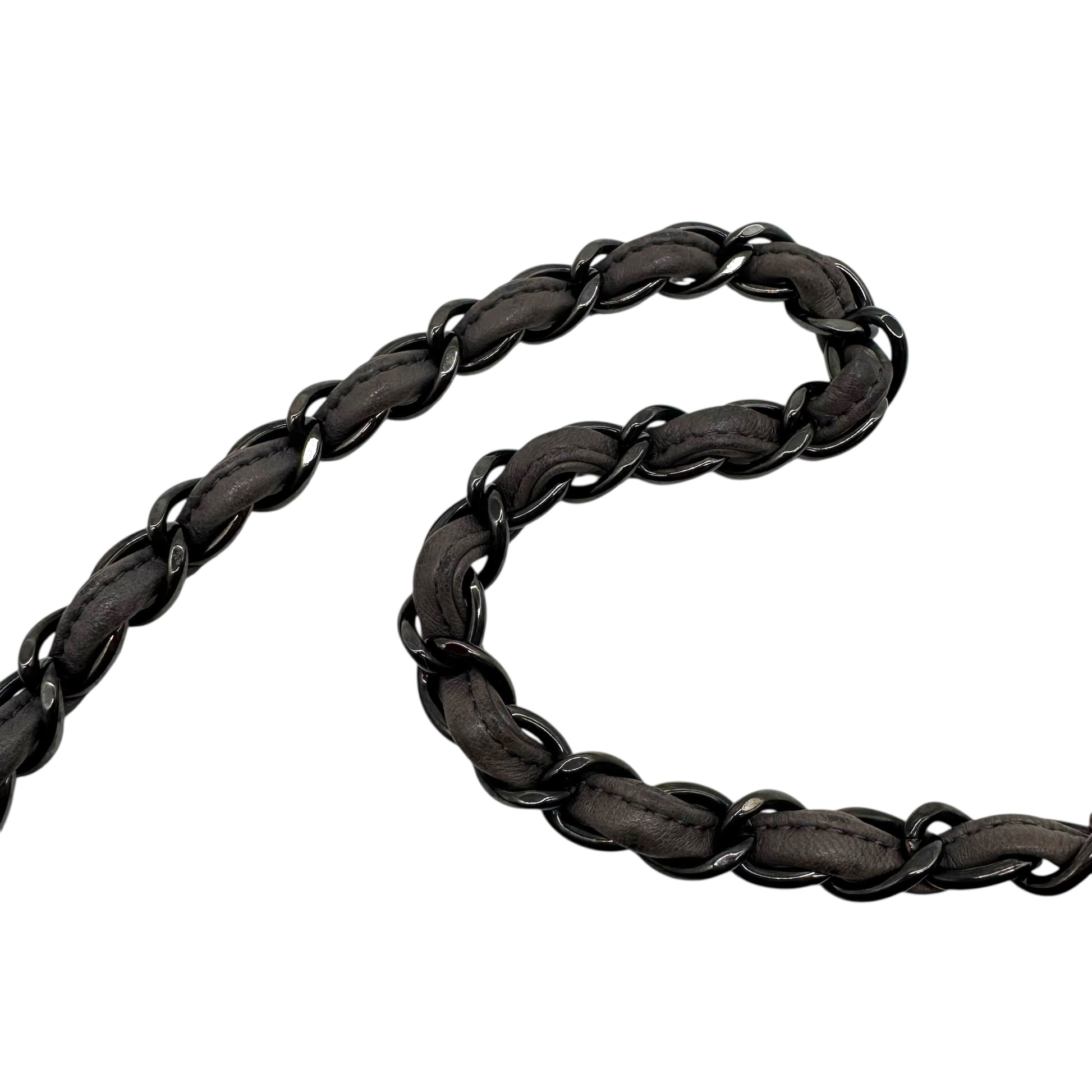 Chanel Gray & Black Studded CC Logo Lambskin Shoulder Bag 2008-09 - Outfit Repeater