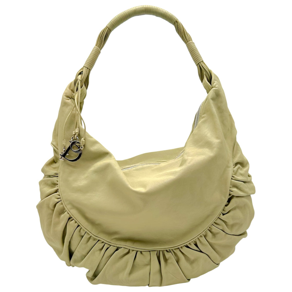 Christian Dior Ivory Leather Hobo Bag