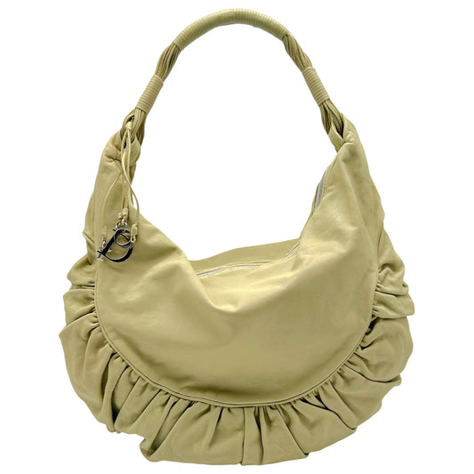 Christian Dior Ivory Leather Hobo Bag