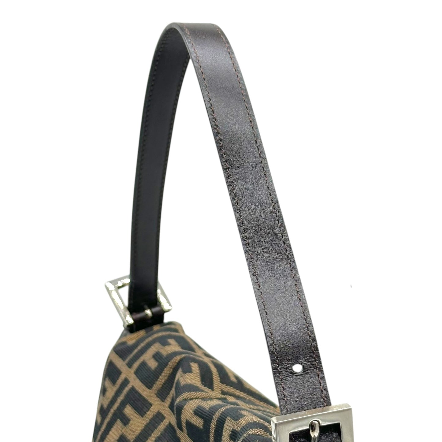 Fendi Brown Classic Zucca Monogram Mama Baguette Bag