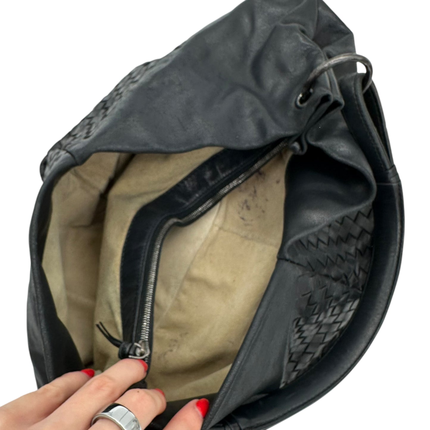 Bottega Veneta Black Intrecciato Slouchy Shoulder Bag