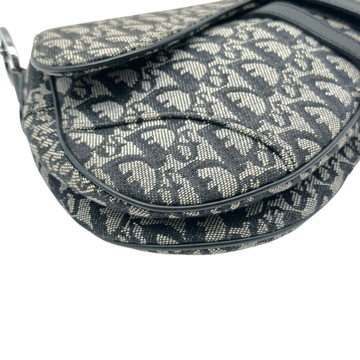 Christian Dior Black Trotter Monogram Saddle Bag