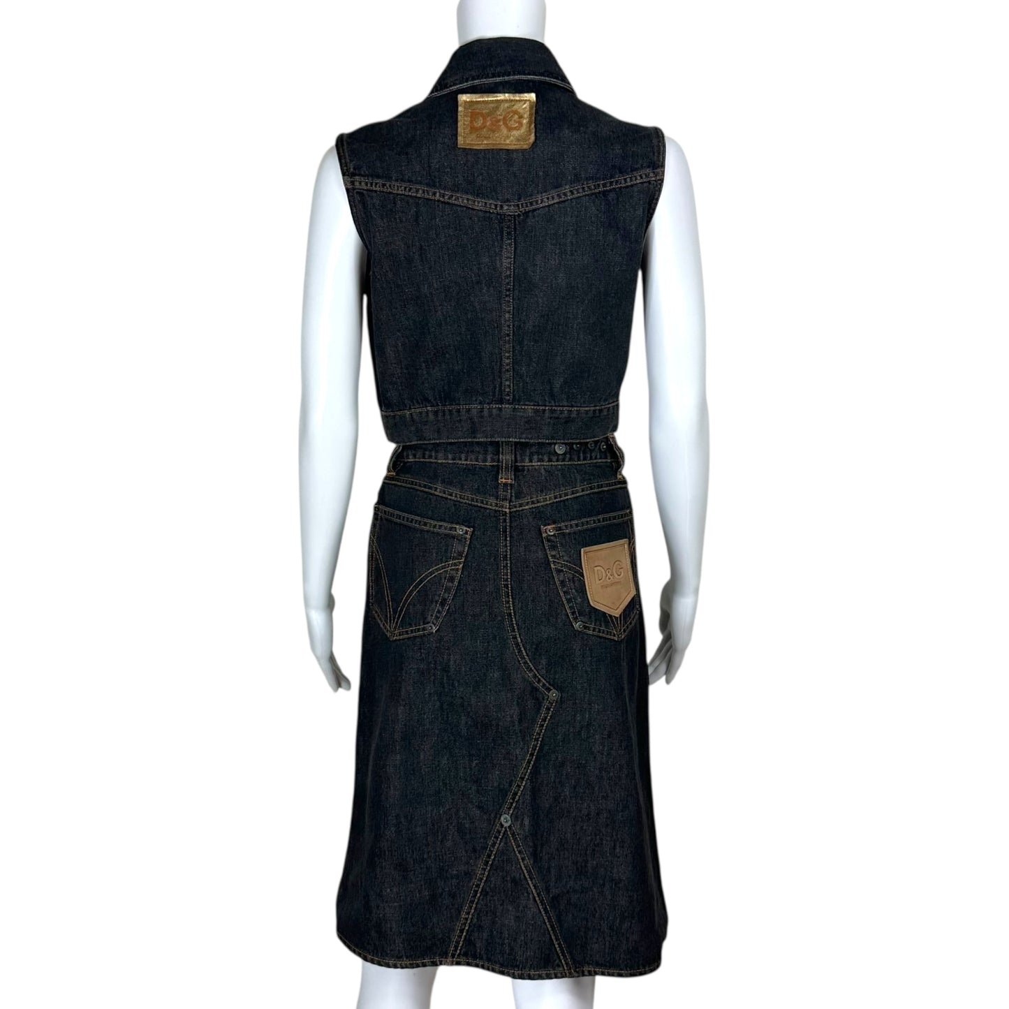 D&G Dolce & Gabbana Crop Vest & Skirt Set - Outfit Repeater