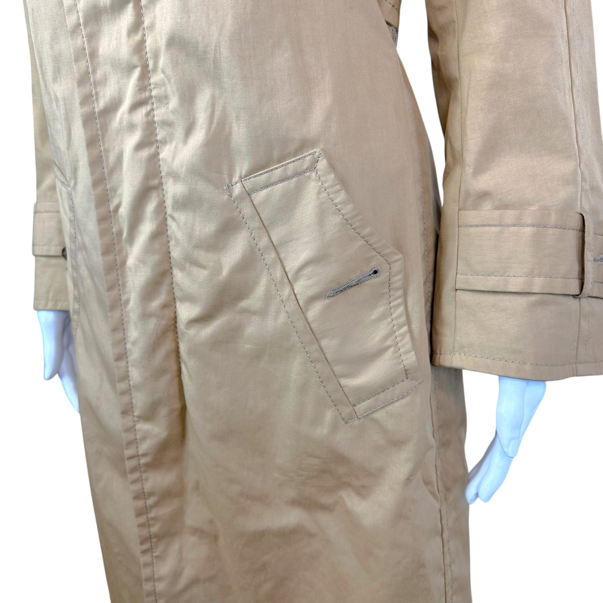 Dsquared2 Beige Trench Coat With Woven Leather Buttons