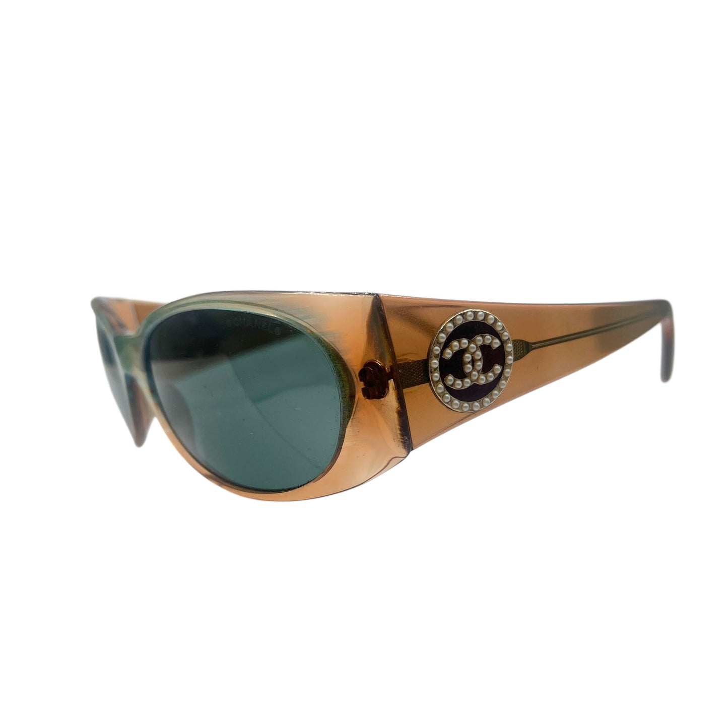 Chanel 5082-H Brown Iridescent CC Pearl Logo Oval Sunglasses