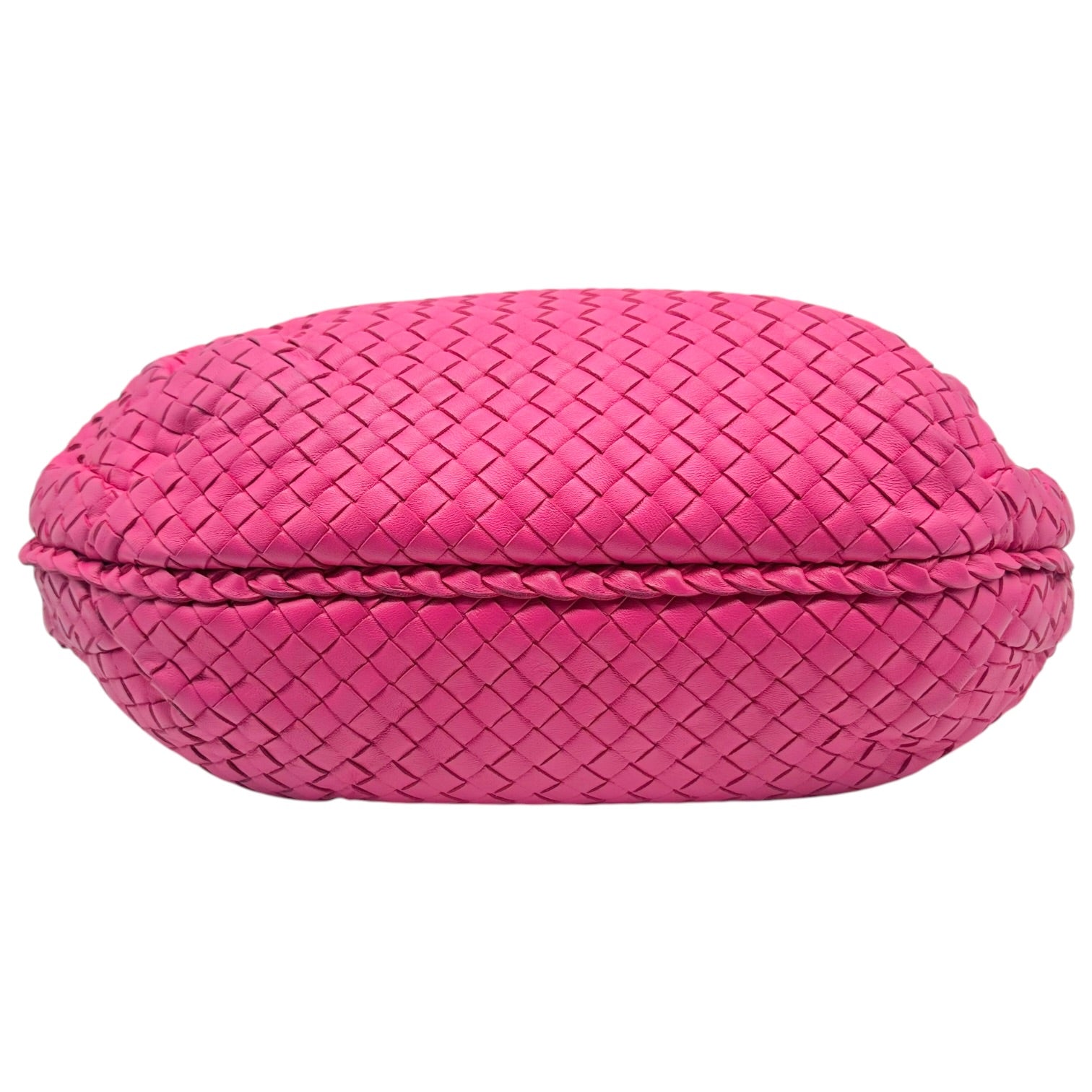 Bottega Veneta Hobo Bag Bright Pink Intrecciato Leather
