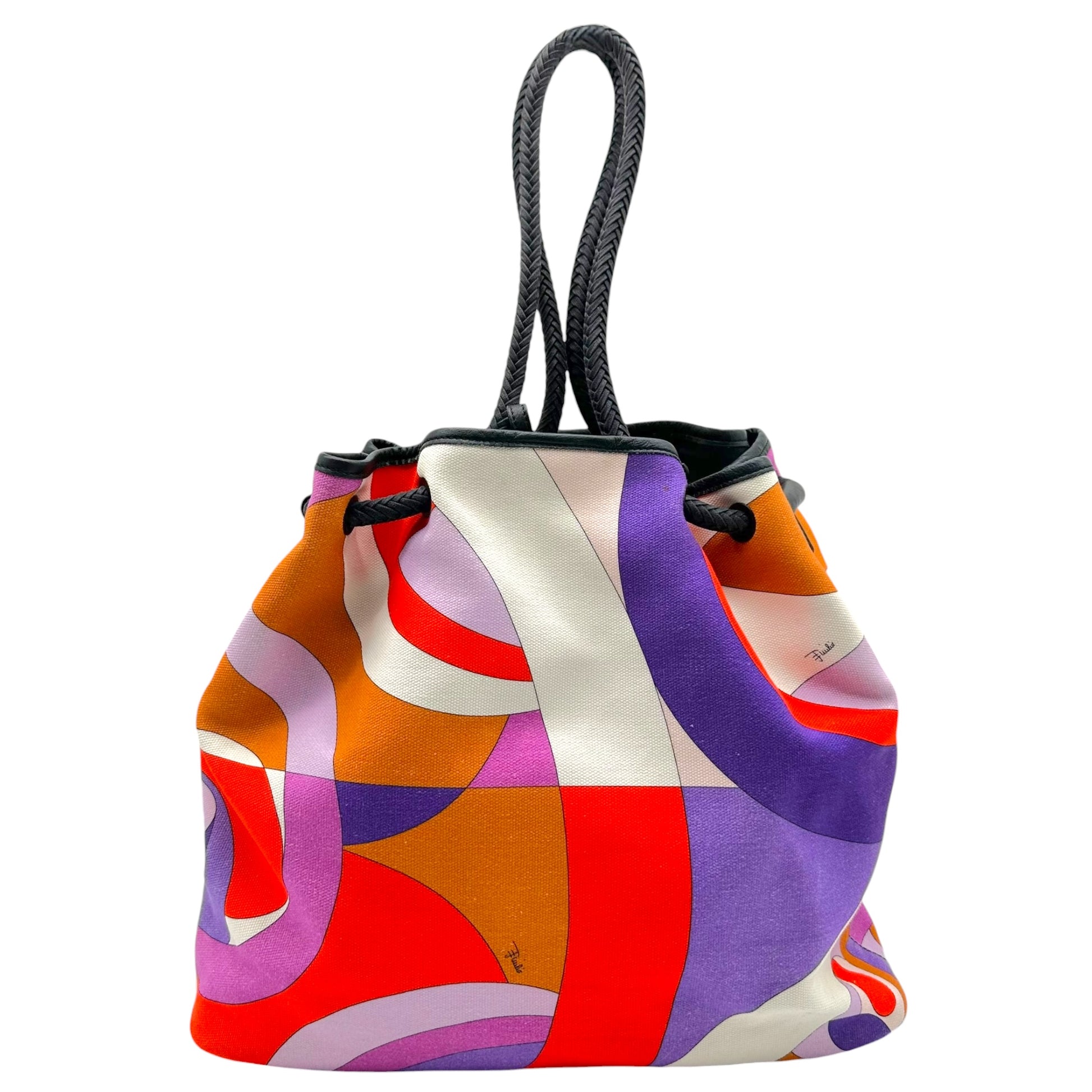 Emilio Pucci Bucket Shoulder Bag Purple Red Pattern