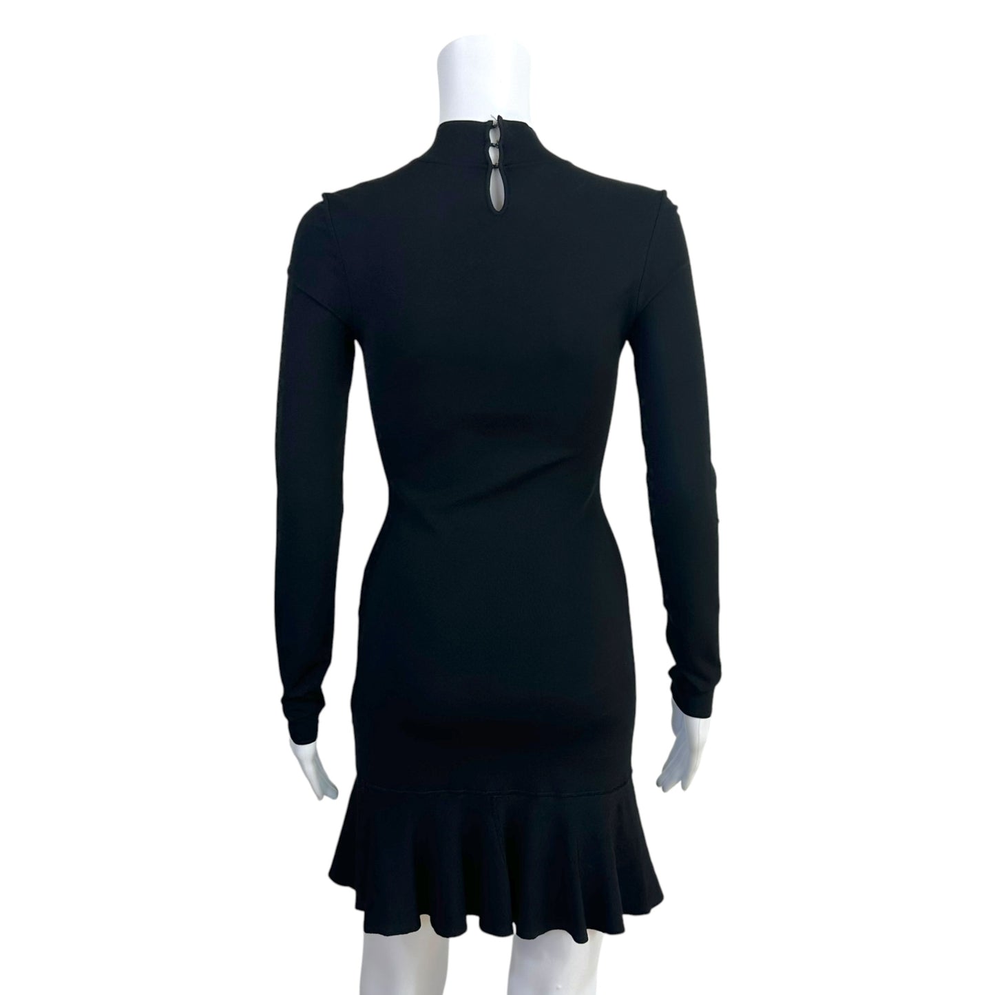 Roberto Cavalli Black Cut-Out Bodycon Mini Dress w/ Silver & Turquoise Applique