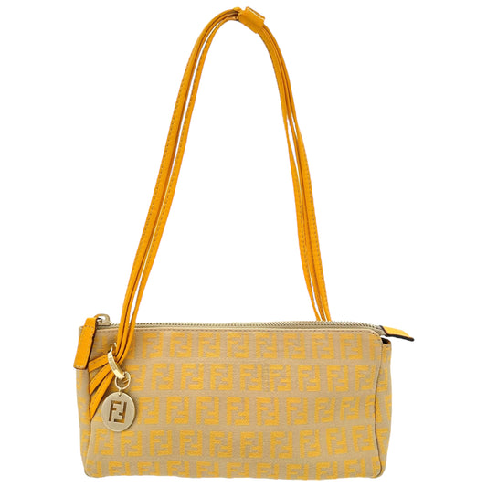 Fendi Yellow & Tan Zucchino Monogram Pochette Bag - Outfit Repeater
