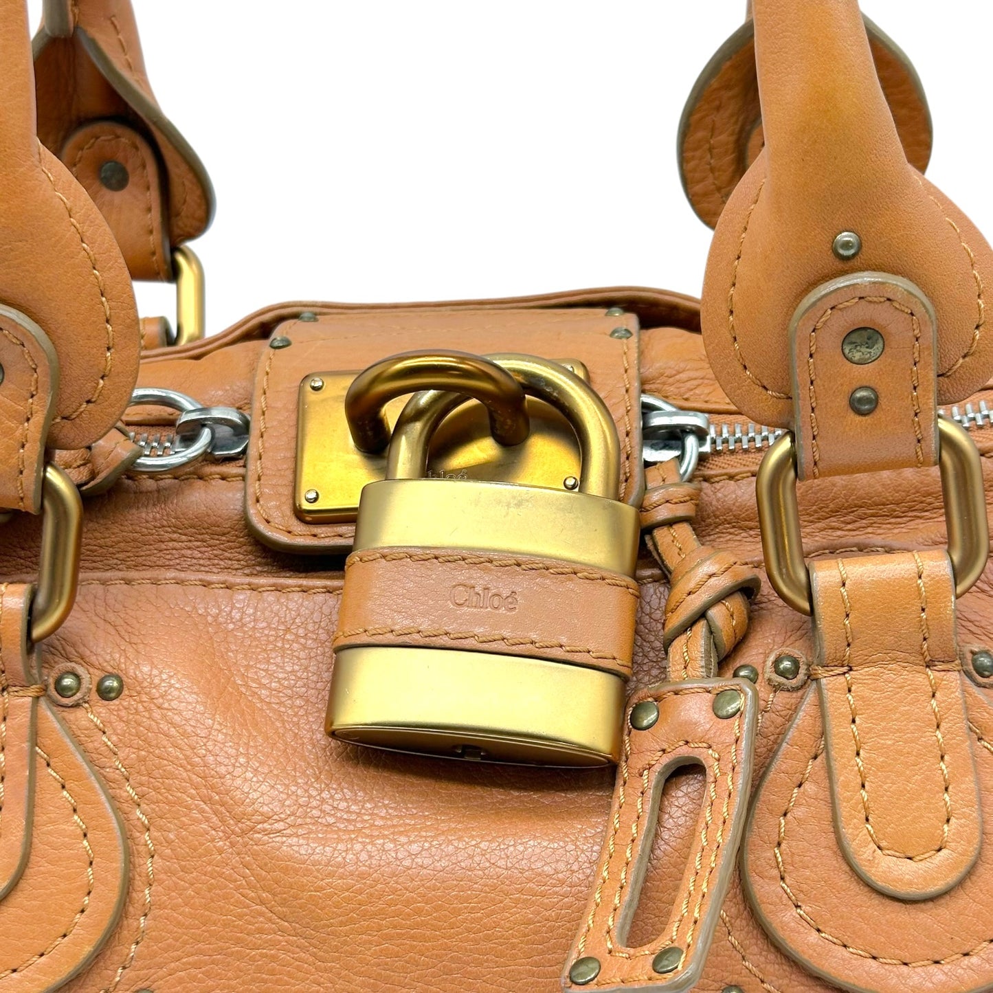 Chloe Camel Brown & Gold Paddington Shoulder Bag