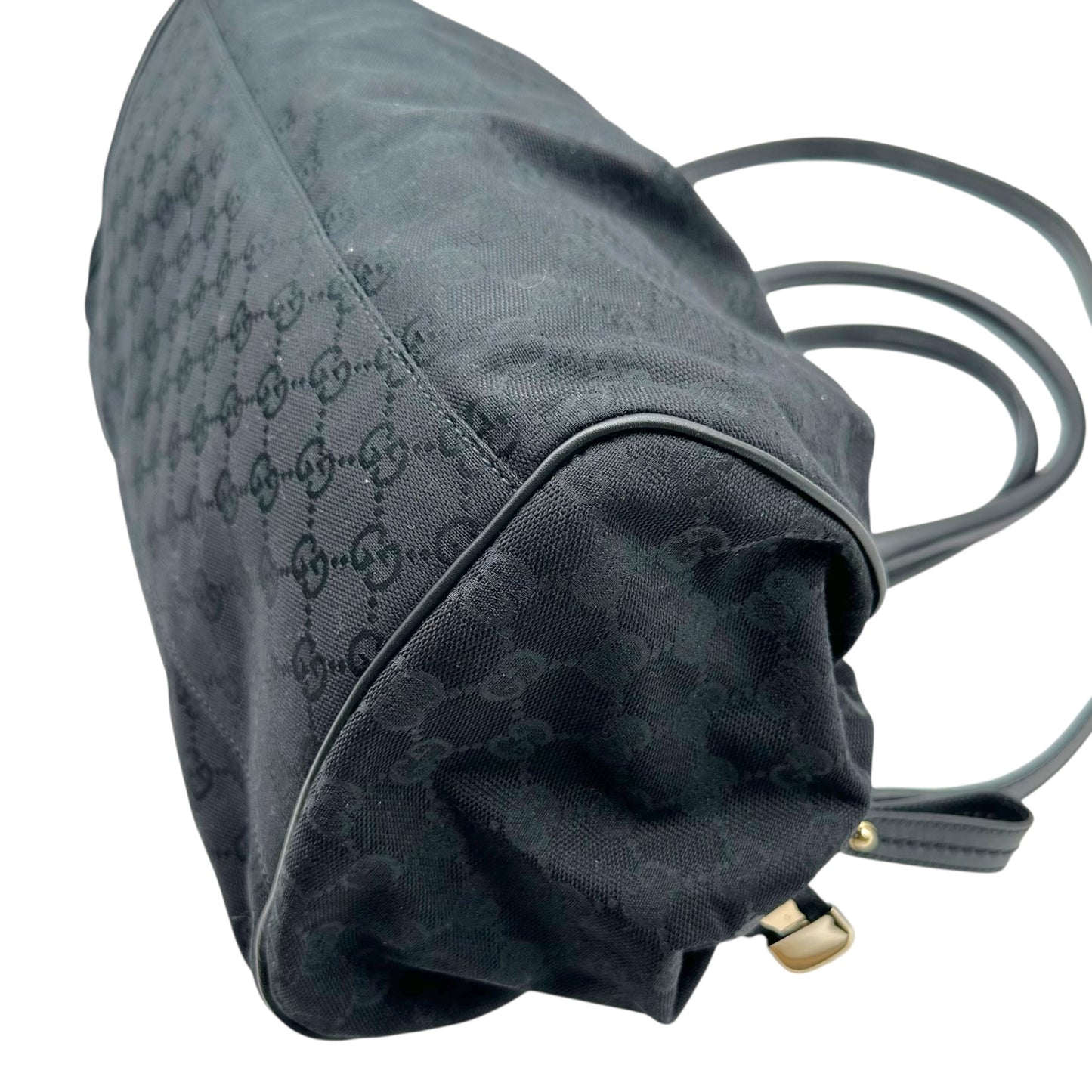 Gucci Black Monogram Canvas 2-Way Bowler Bag