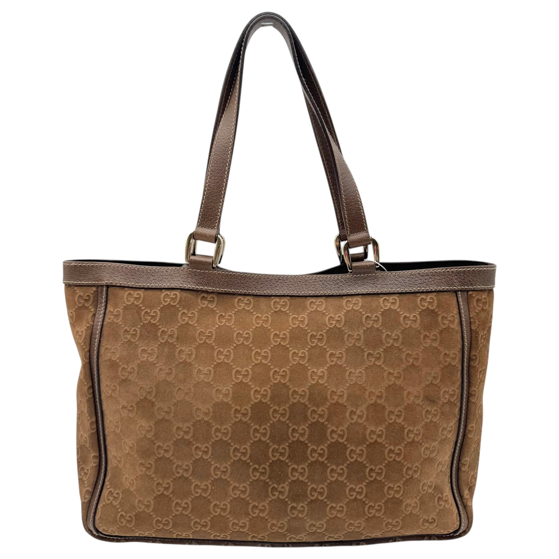 Gucci Brown Suede Guccissima Tote Bag - Outfit Repeater