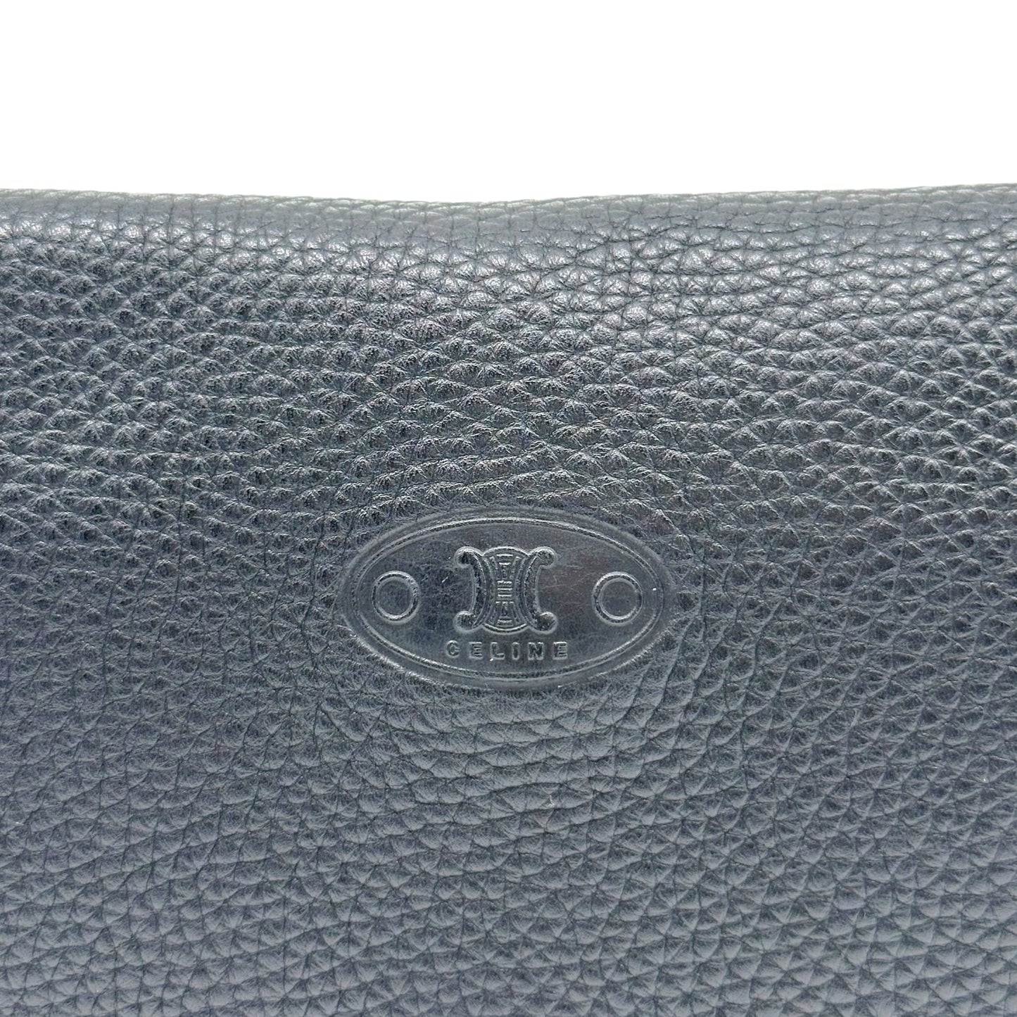 Celine Black Leather Studded Poulbot Shoulder Bag