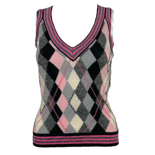 John Galliano F/W 2004 Pink & Gray Argyle Tank Top