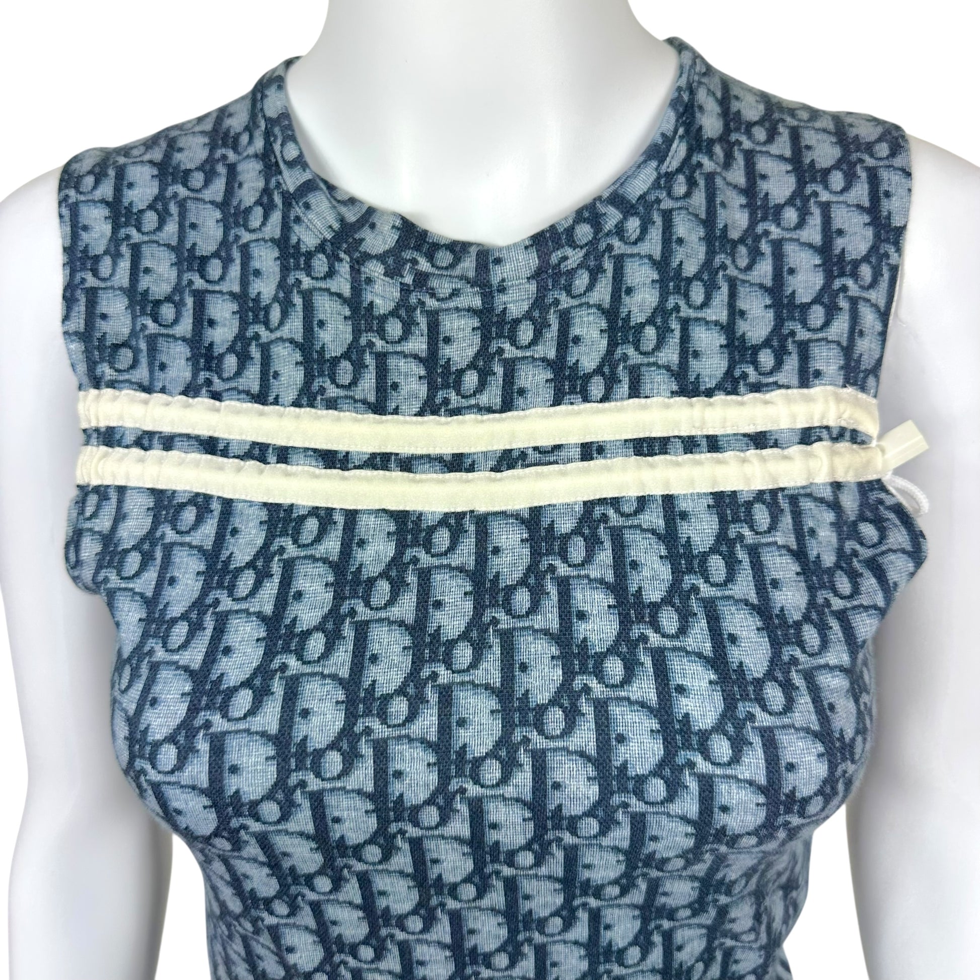 Christian Dior S/S 2002 Blue Monogram Trotter Tank Top - Outfit Repeater