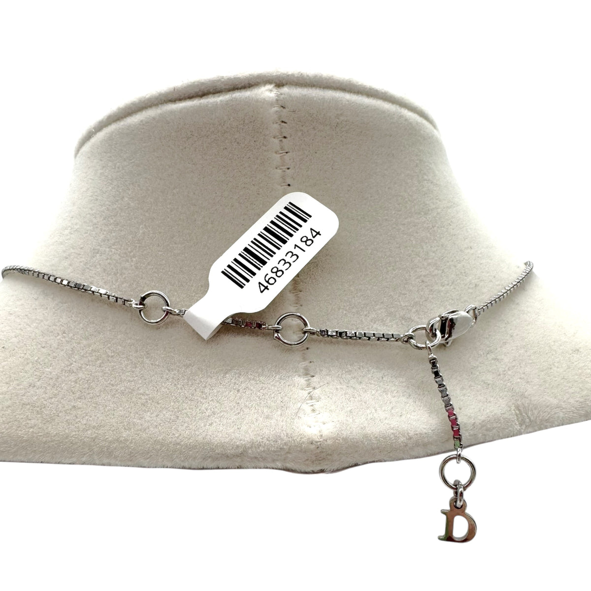Christian Dior 2004 Silver Dog Tag Logo Necklace