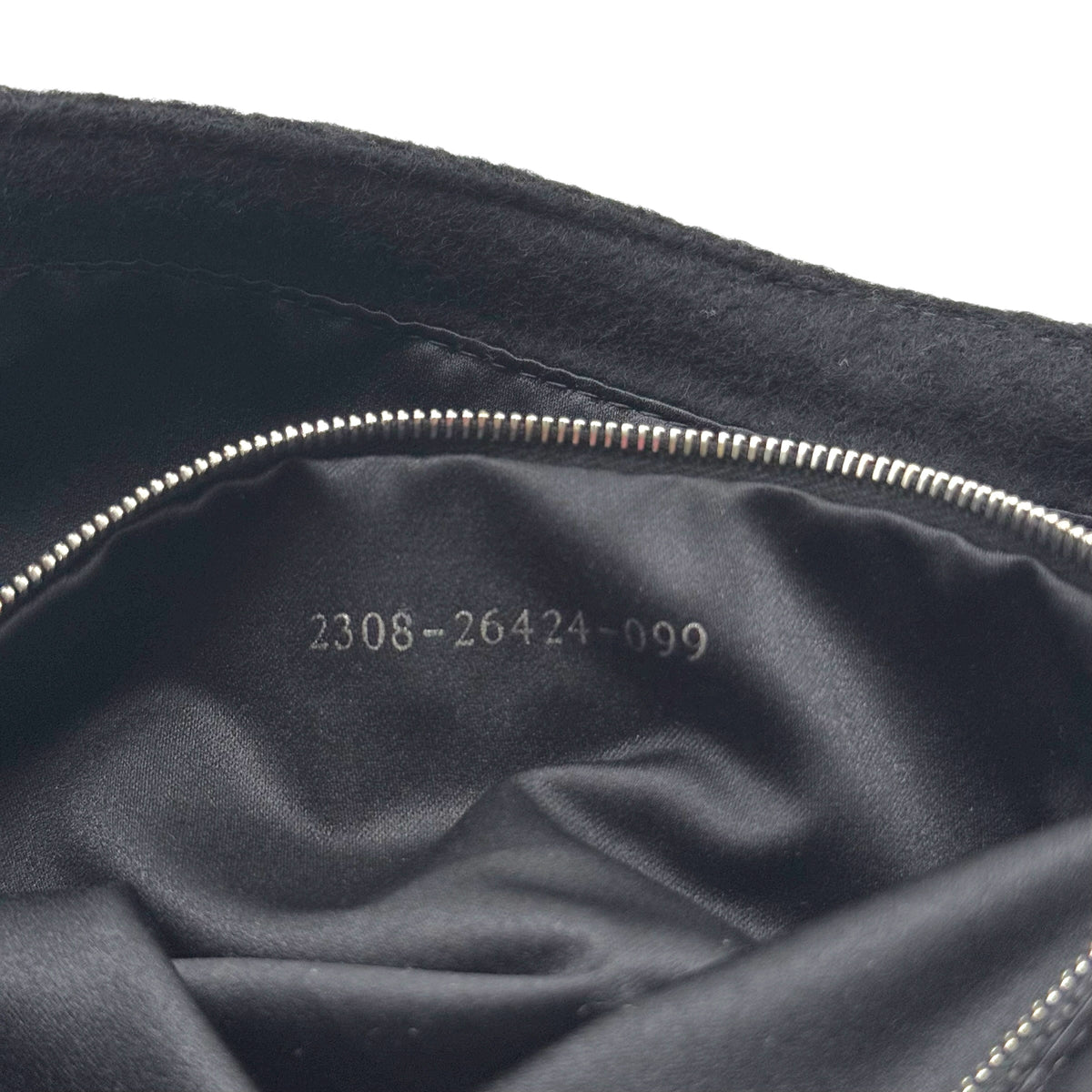 Fendi Black Cashmere Knit Baguette Bag