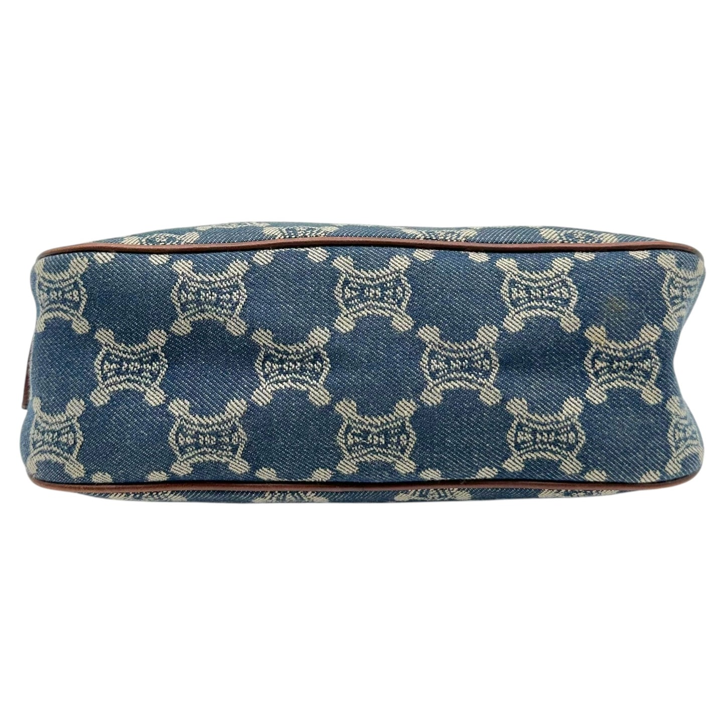 Celine Triomphe Monogram Blue Denim Pochette Bag