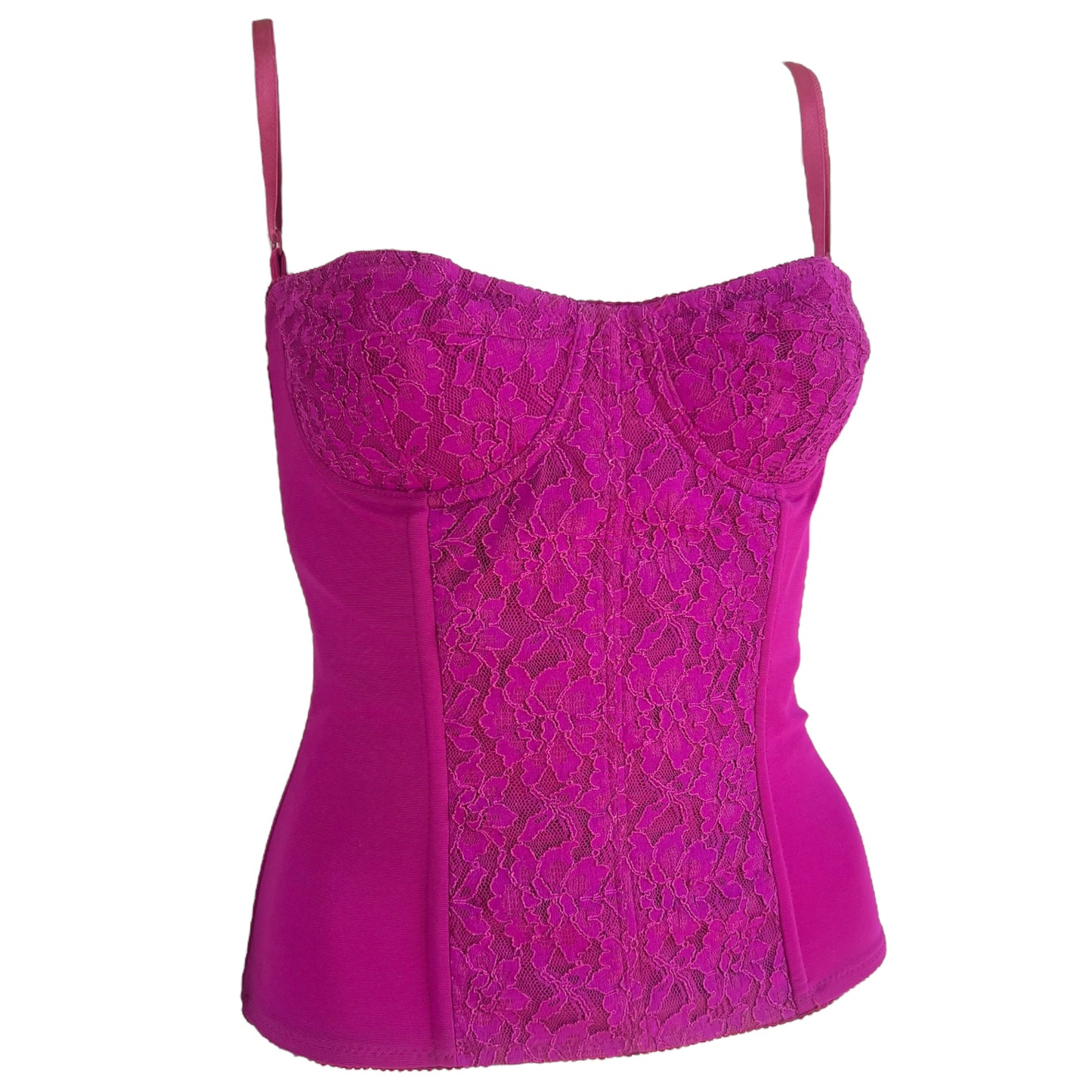 D&G Dolce & Gabbana Bright Purple Lace Corset Top - Outfit Repeater