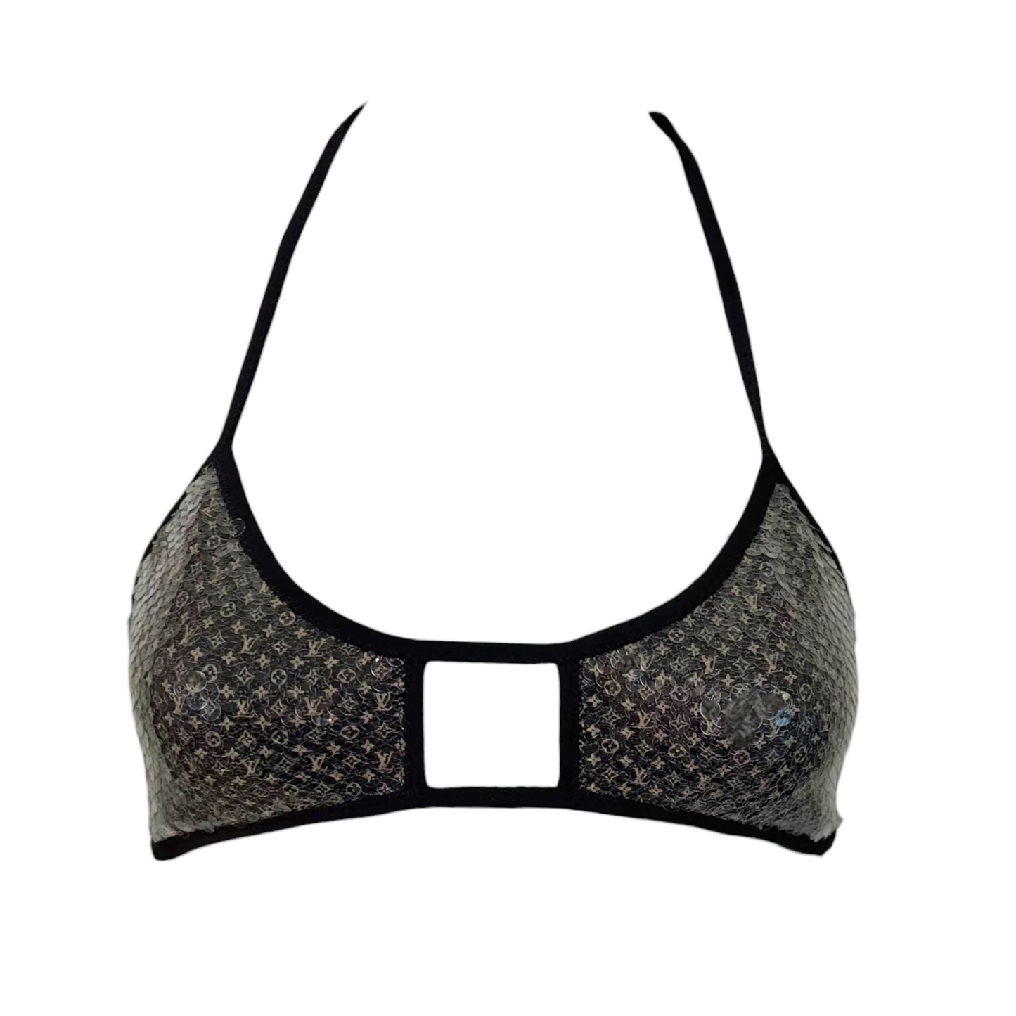 Louis Vuitton Clear Sequin Monogram Bikini Top - Outfit Repeater