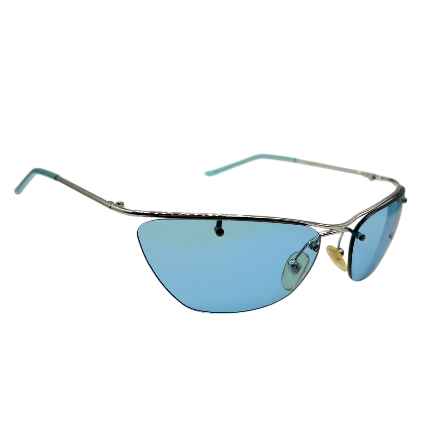 Christian Dior Blue & Silver Rimless DiorFlash Sunglasses w/ Case