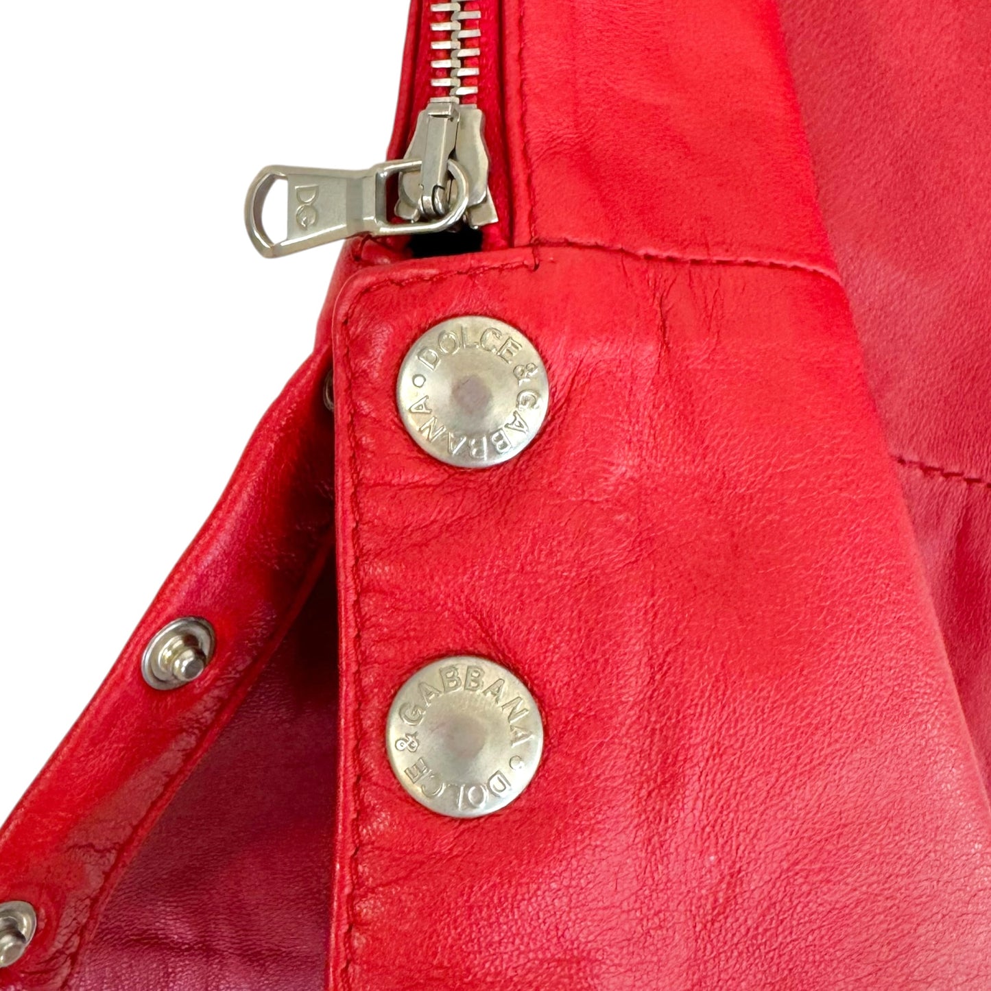 Dolce & Gabbana Red Leather Capri Pants
