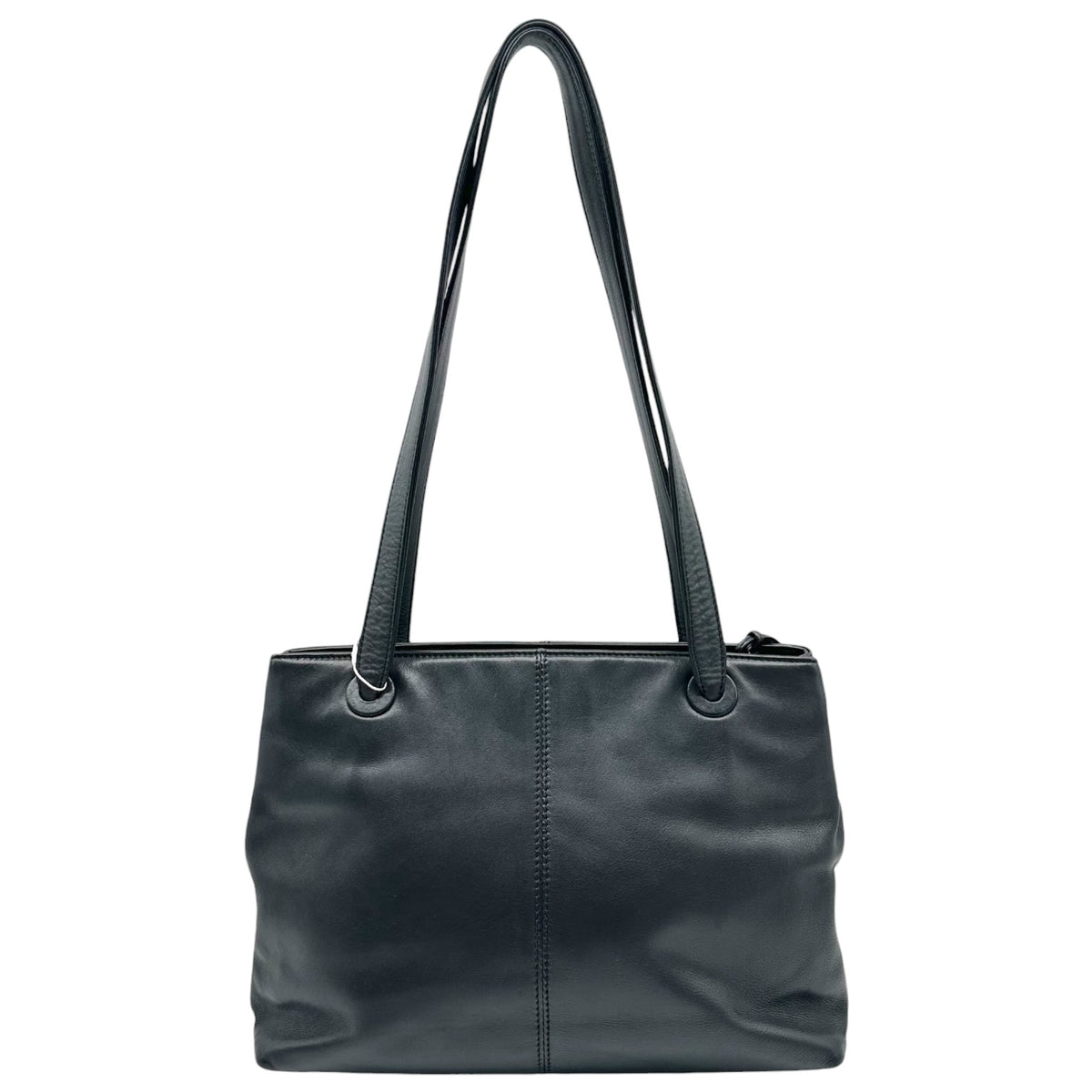 Chanel Black Leather Tote Shoulder Bag CC Logo 1990s