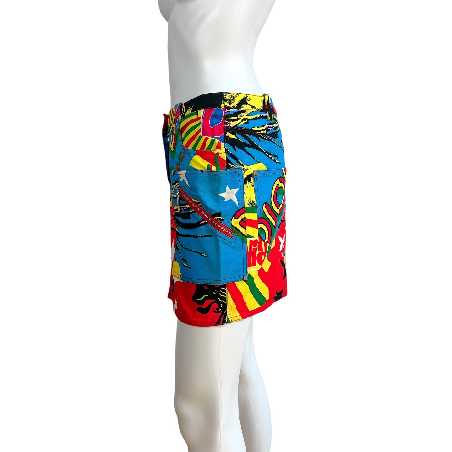 Christian Dior S/S 2004 Rasta Comic Print Mini Skirt NEW