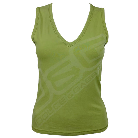 D&G Dolce and Gabbana Green Logo Tank