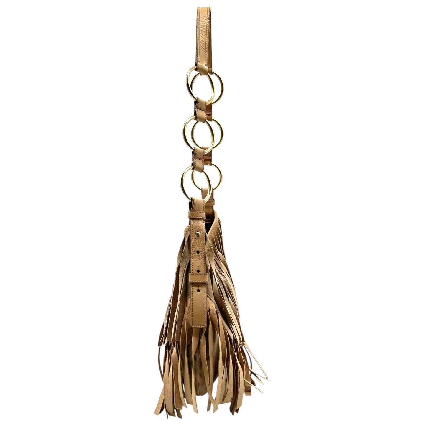Yves Saint Laurent by Tom Ford Tan Suede Fringe Shoulder Bag