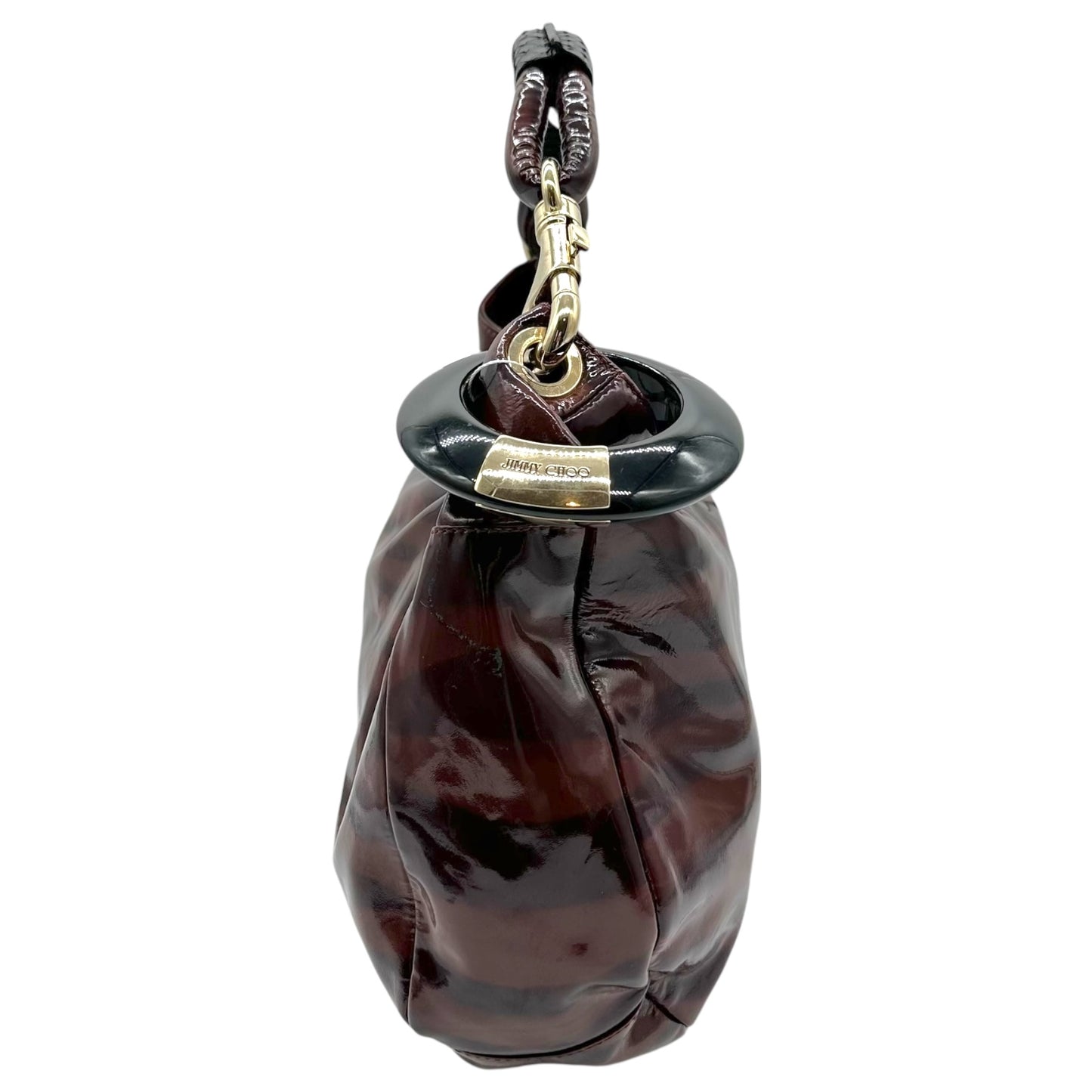Jimmy Choo Tiger Print Patent Leather Hobo Bag