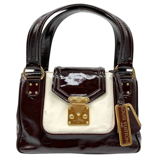 Louis Vuitton Burgundy & Ivory Patent Leather Bicolor Cruise Sac Bag