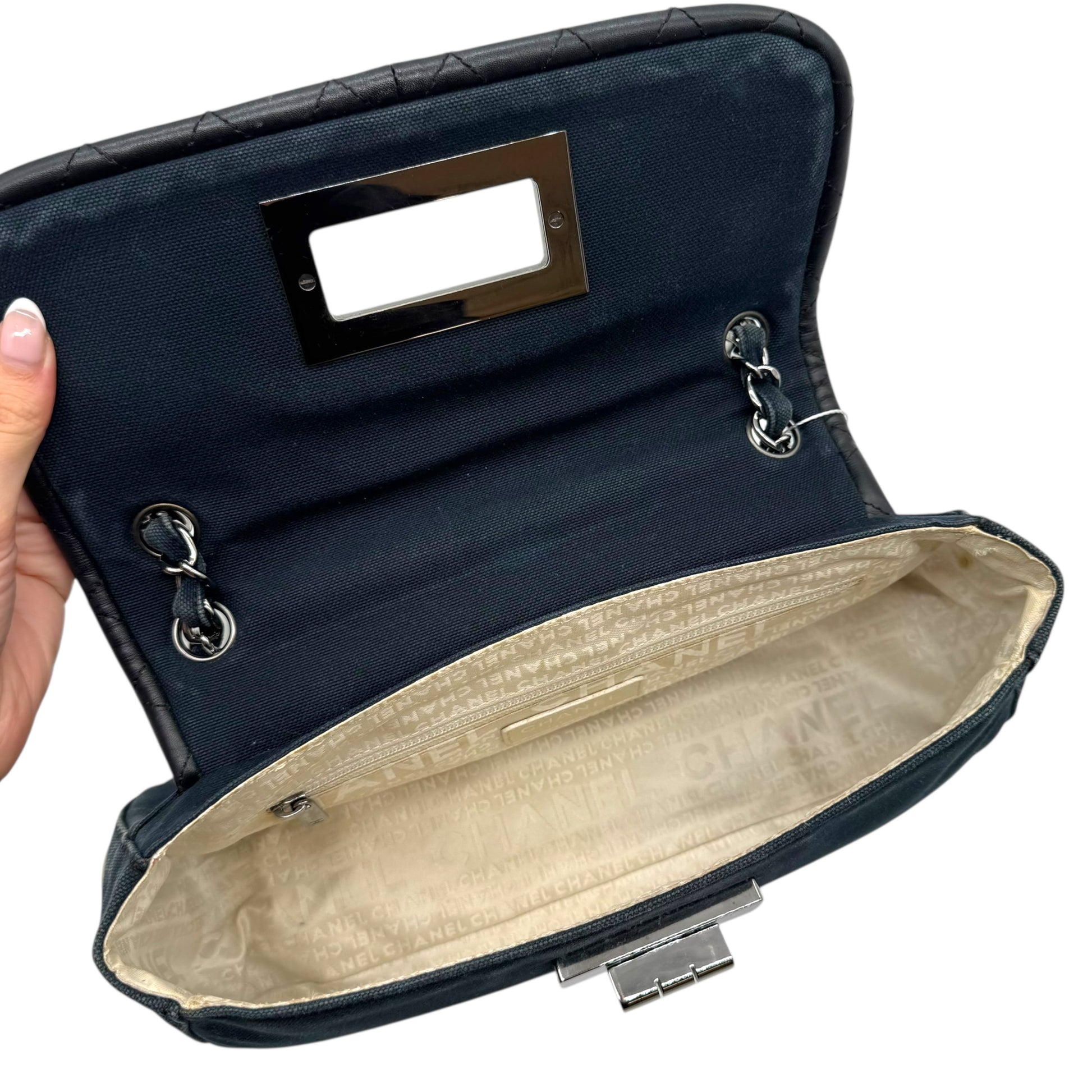 Chanel Sport Navy Blue Canvas Sporty Flap Bag w/ Charm 2004-05 - Outfit Repeater