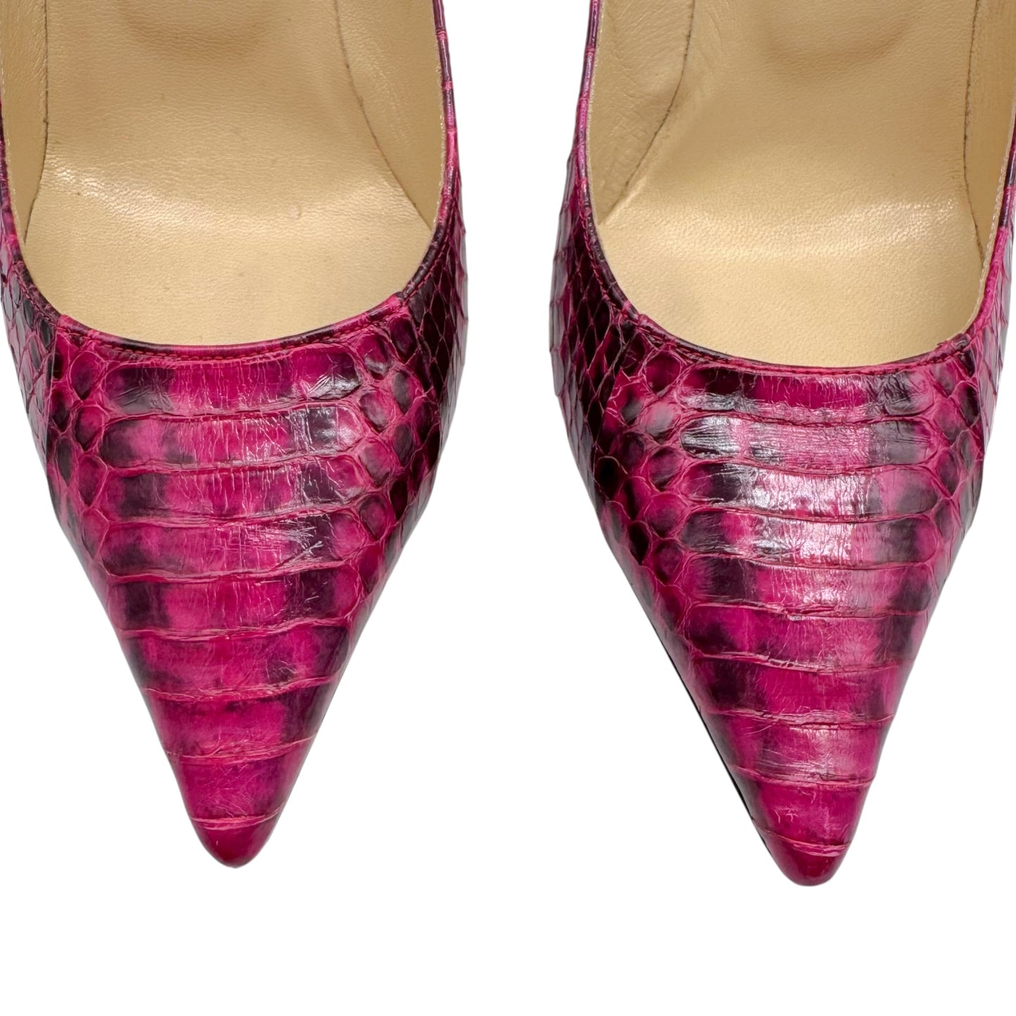 Jimmy Choo Pink Black Python Pointed Toe Heels