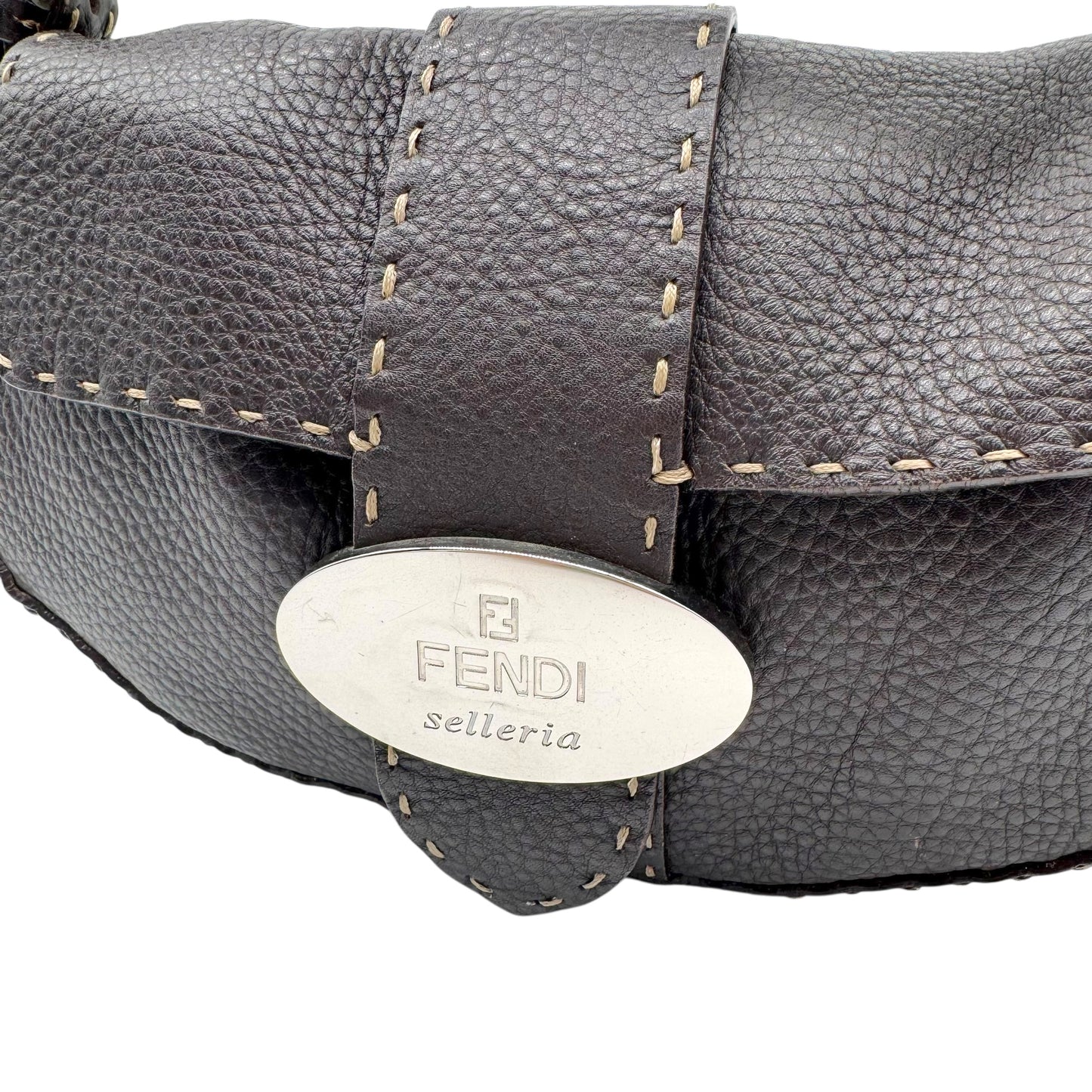 Fendi Selleria Black Leather Shoulder Bag