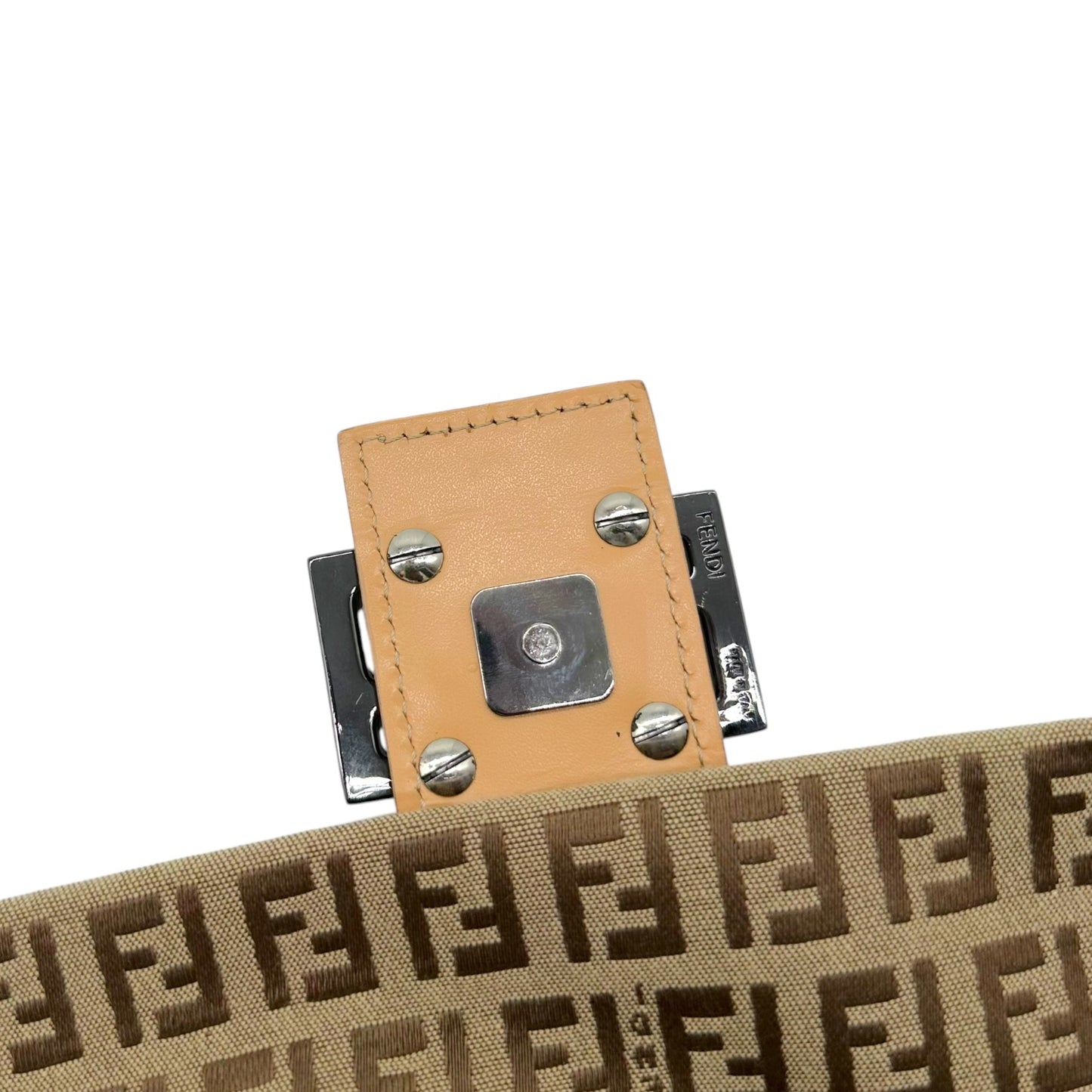 Fendi Baguette Bag Tan Zucchino Monogram Fabric