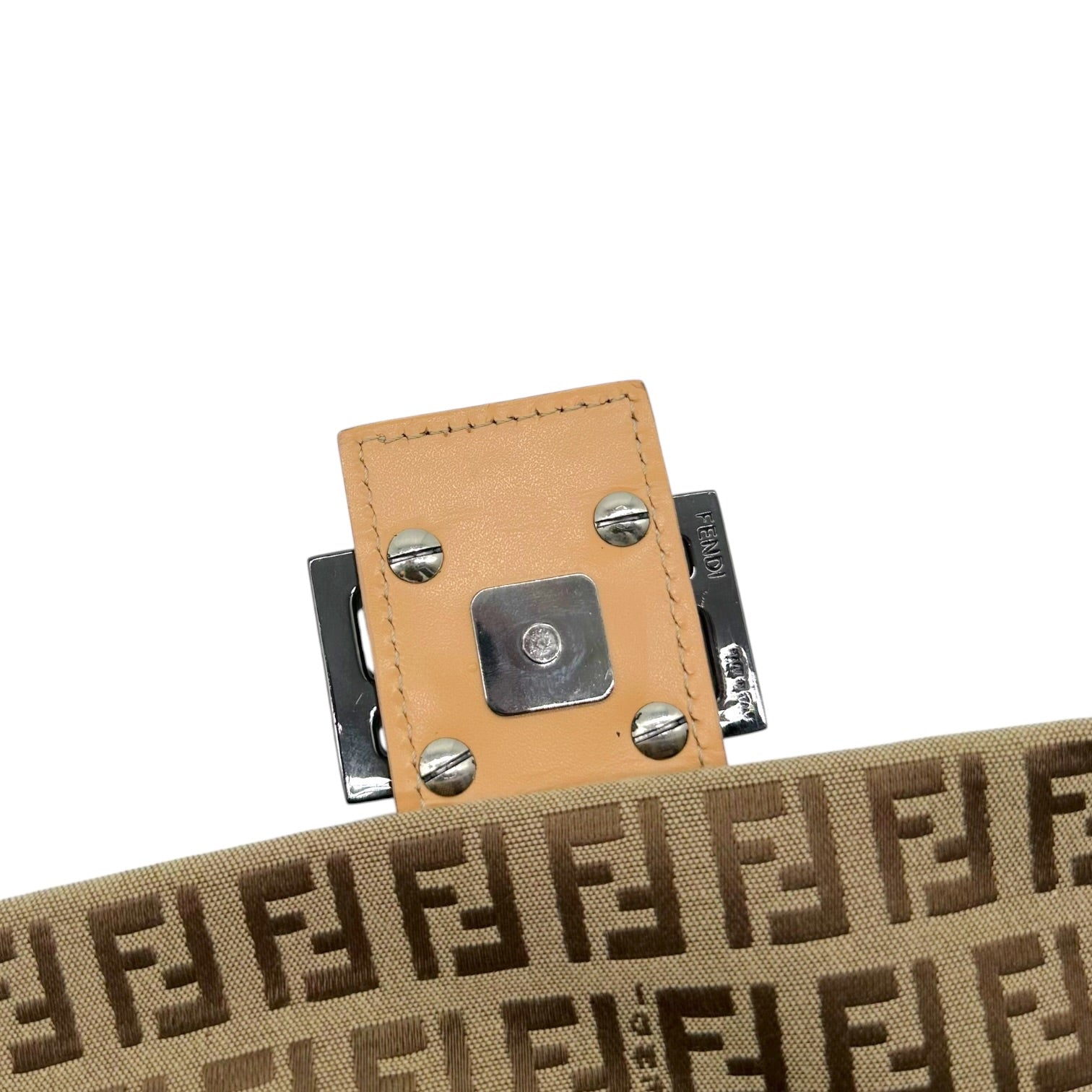 Fendi Baguette Bag Tan Zucchino Monogram Fabric