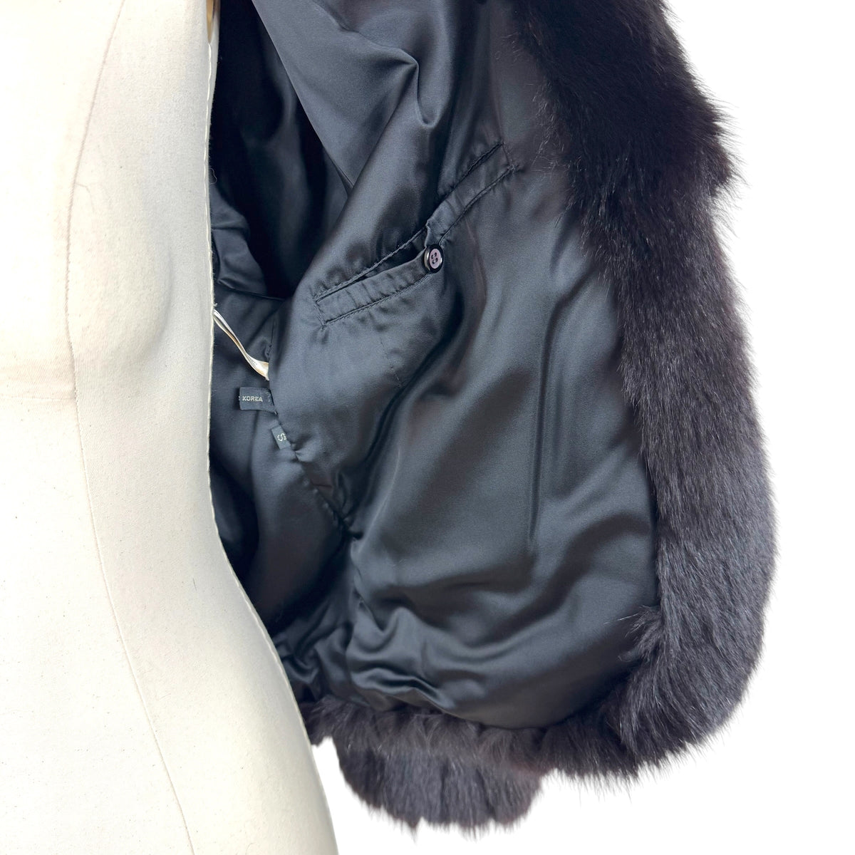 Jindo Black Fox Fur Cinched Wrist Coat