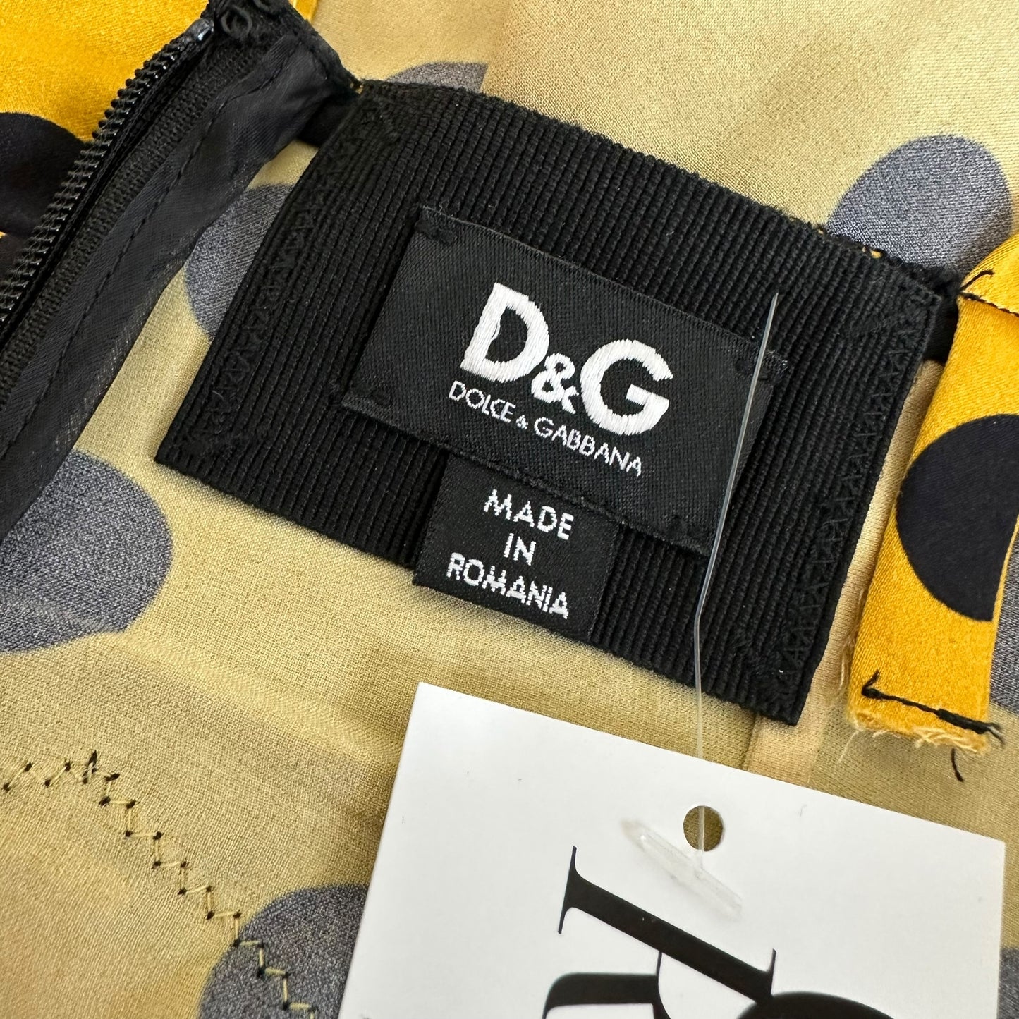 D&G Dolce & Gabbana Yellow Polka Dot Silky Lace Tank - Outfit Repeater