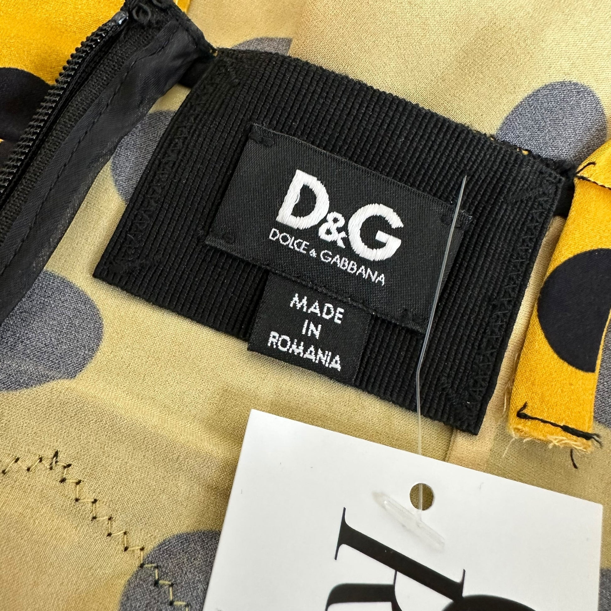 D&G Dolce & Gabbana Yellow Polka Dot Silky Lace Tank - Outfit Repeater