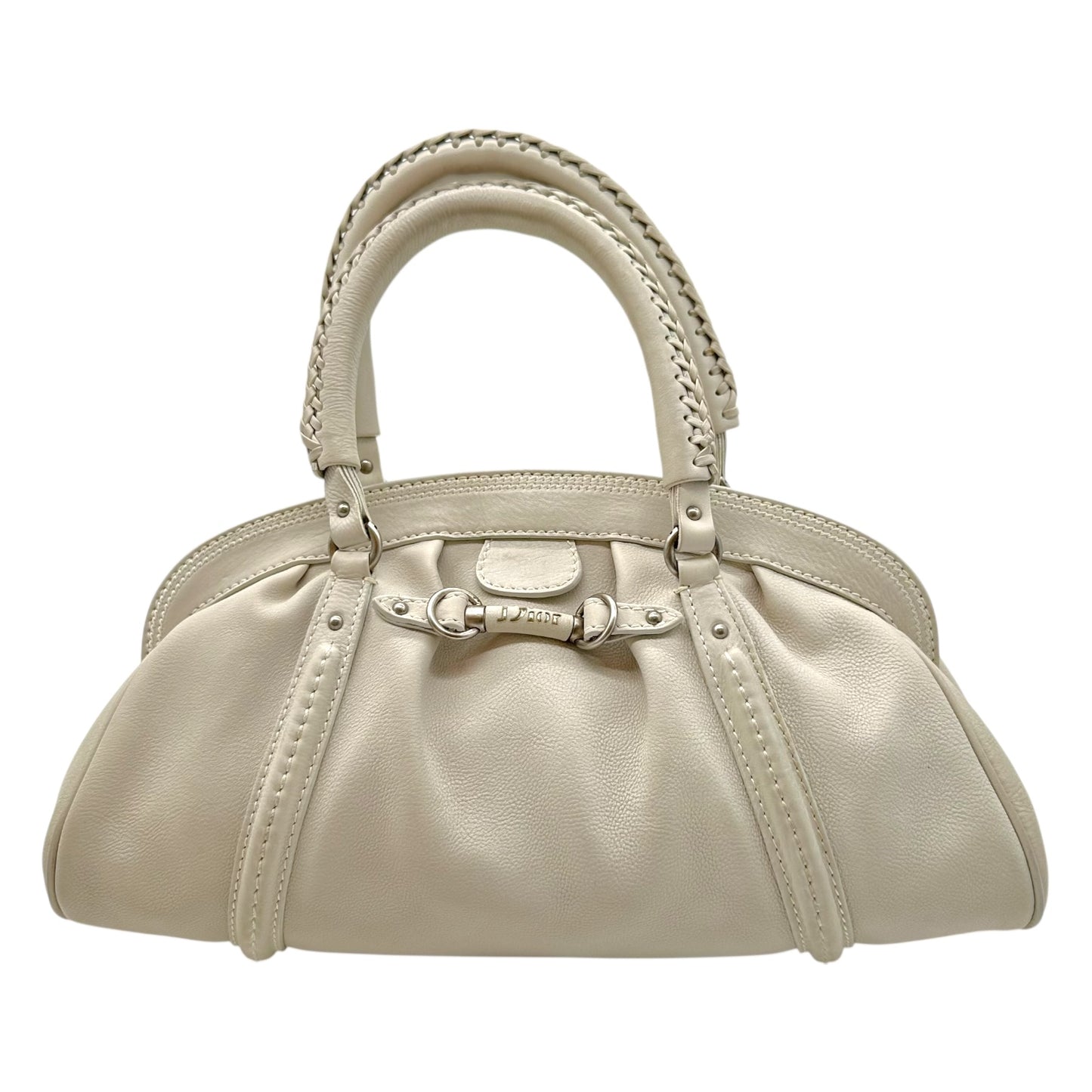 Christian Dior White Leather Small Bowler Bag - Outfit Repeater