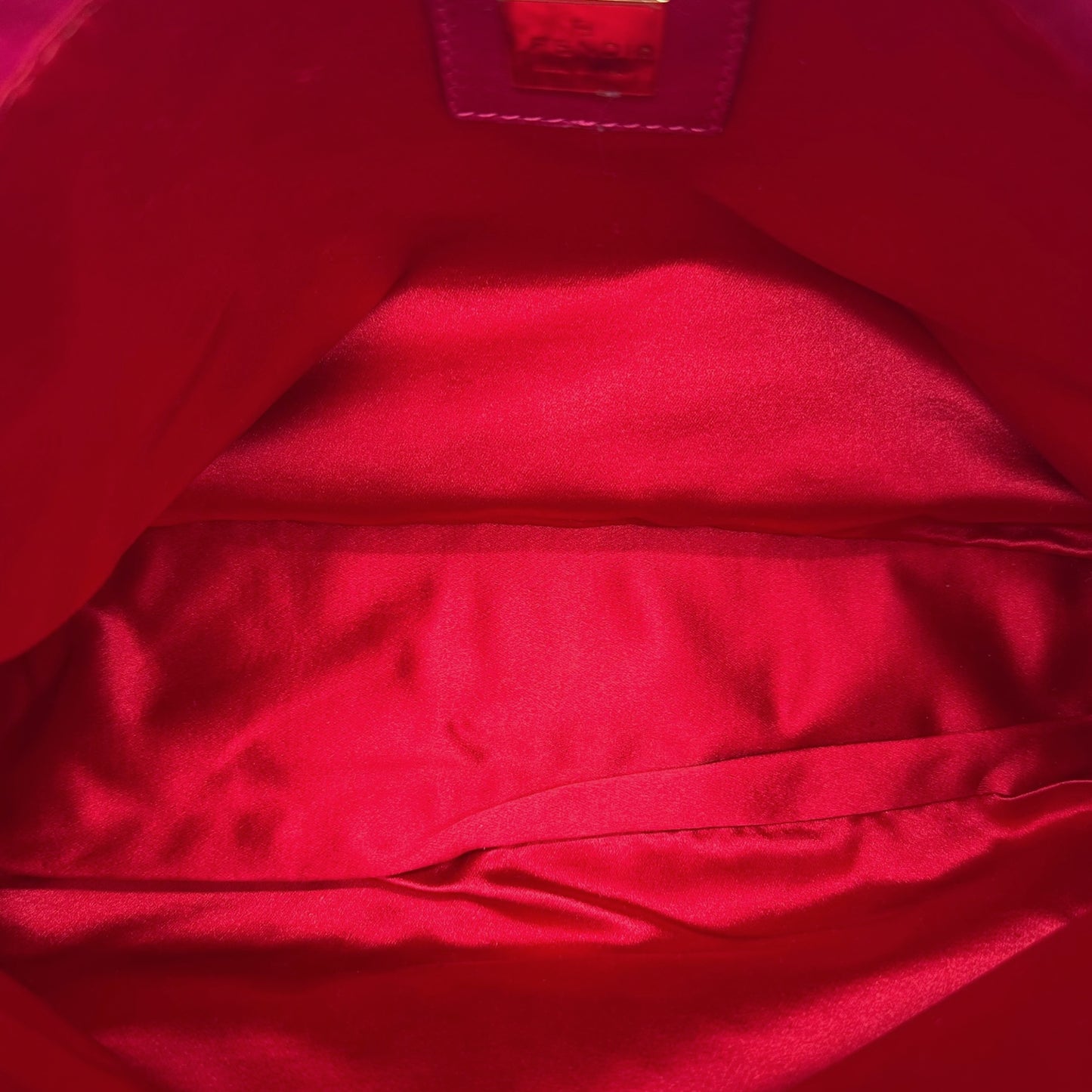 Fendi Hot Pink Suede Small Baguette Tote Bag