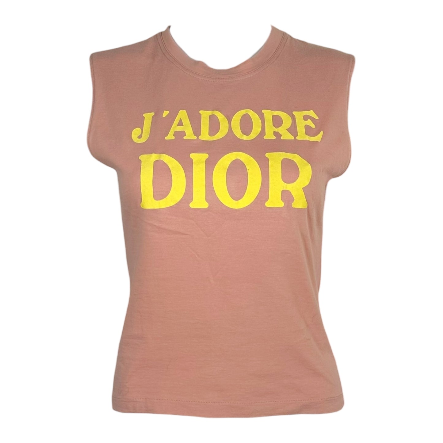 Christian Dior S/S 2002 Pink & Yellow J'Adore Dior Tank Top
