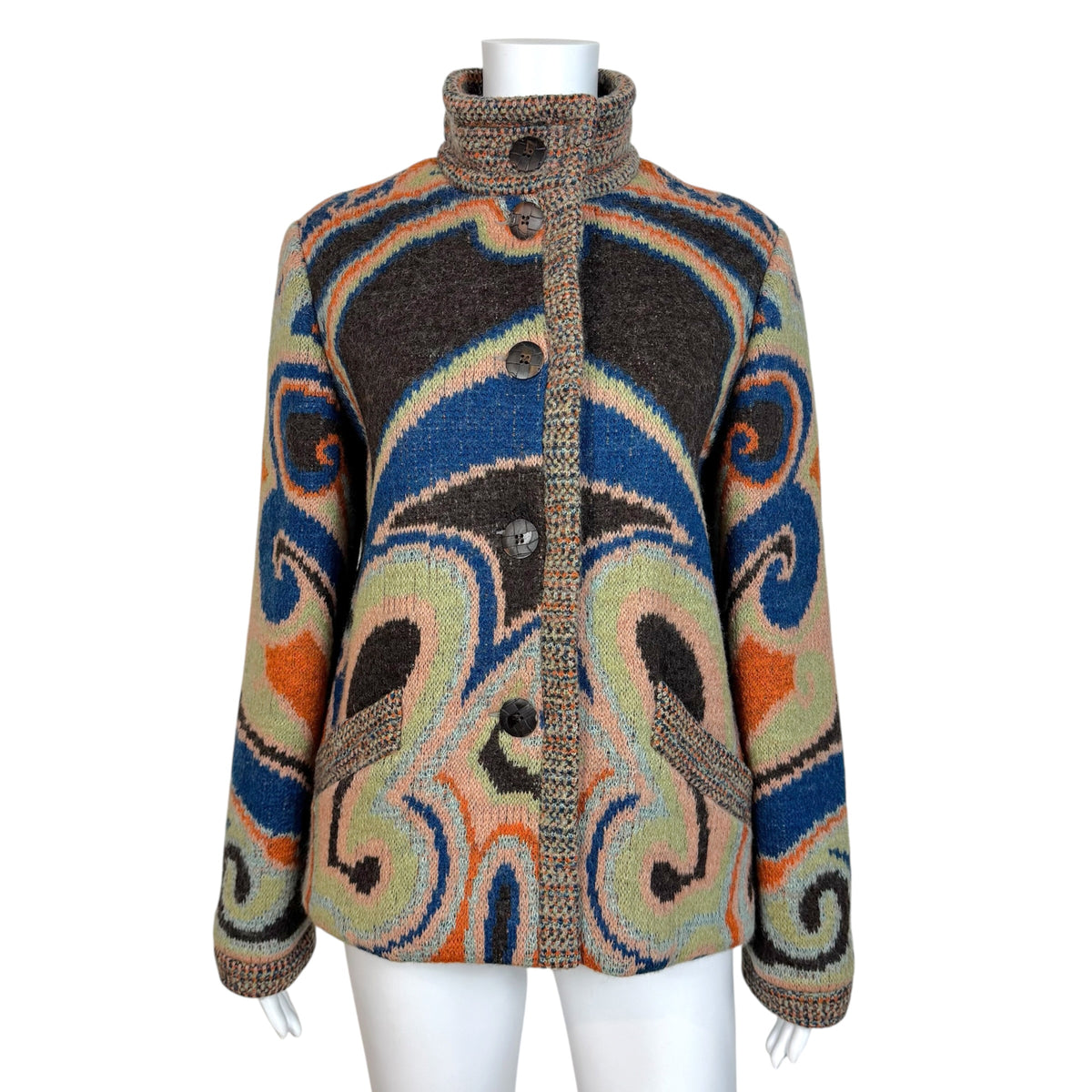 Missoni Multicolor Swirl Pattern Knit Jacket