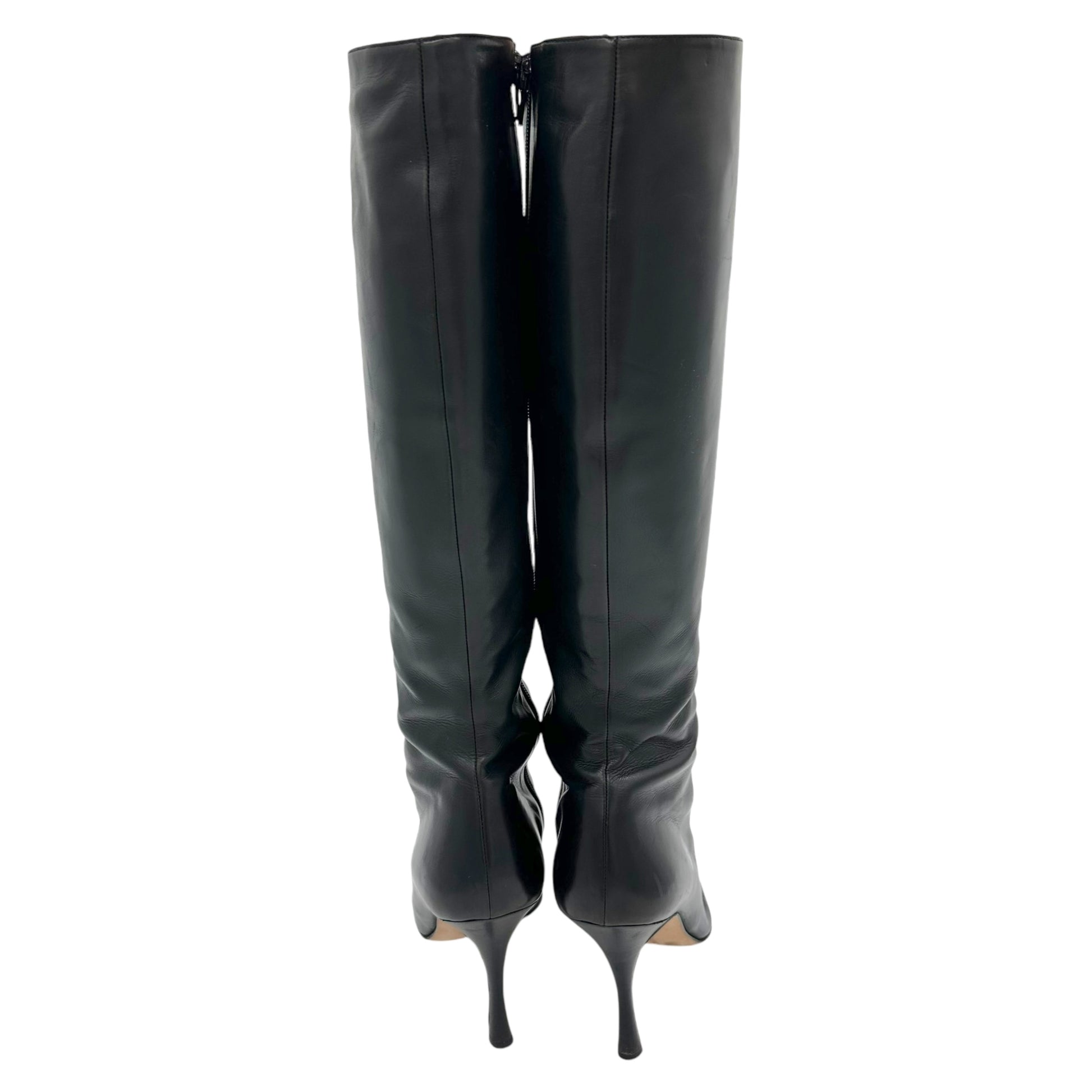 Manolo Blahnik Black Knee High Boots - Outfit Repeater