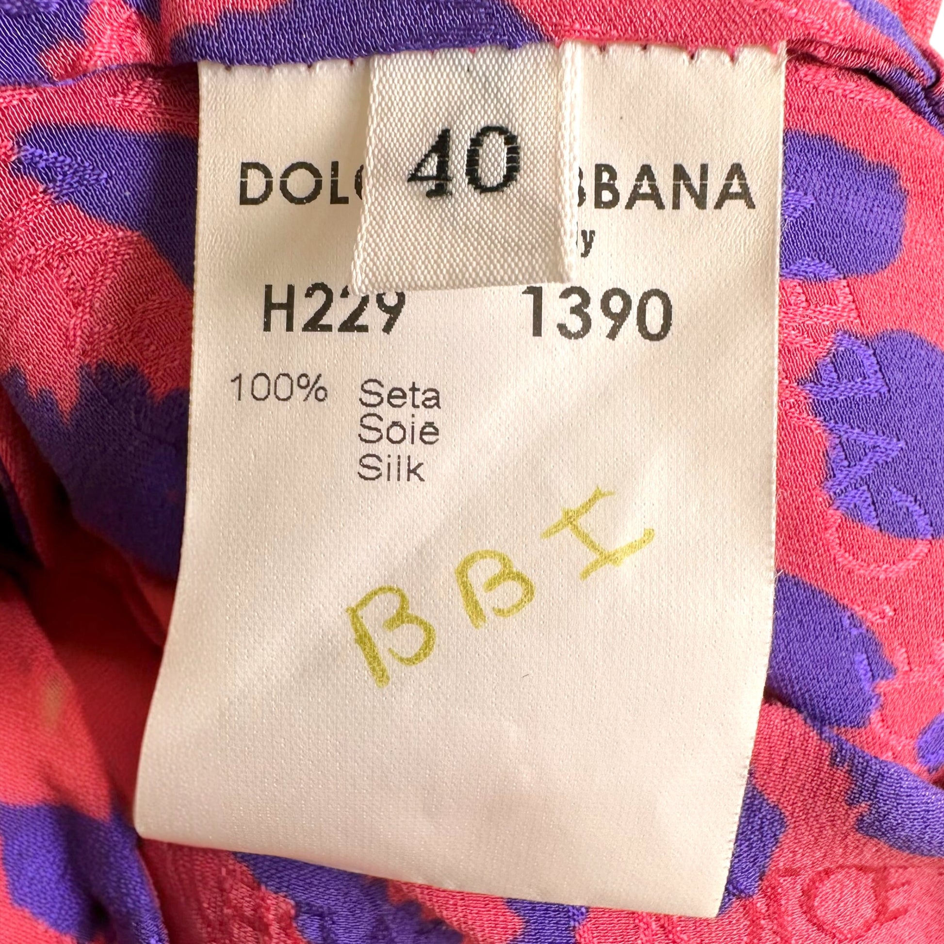 Dolce & Gabbana Silk Blouse Pink Purple Leopard Print